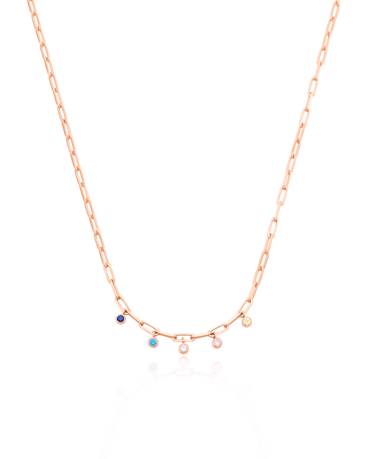 Bermuda Birthstone Necklace - 18K Rose Vermeil Necklaces magal-dev 1 Birthstone 16" 
