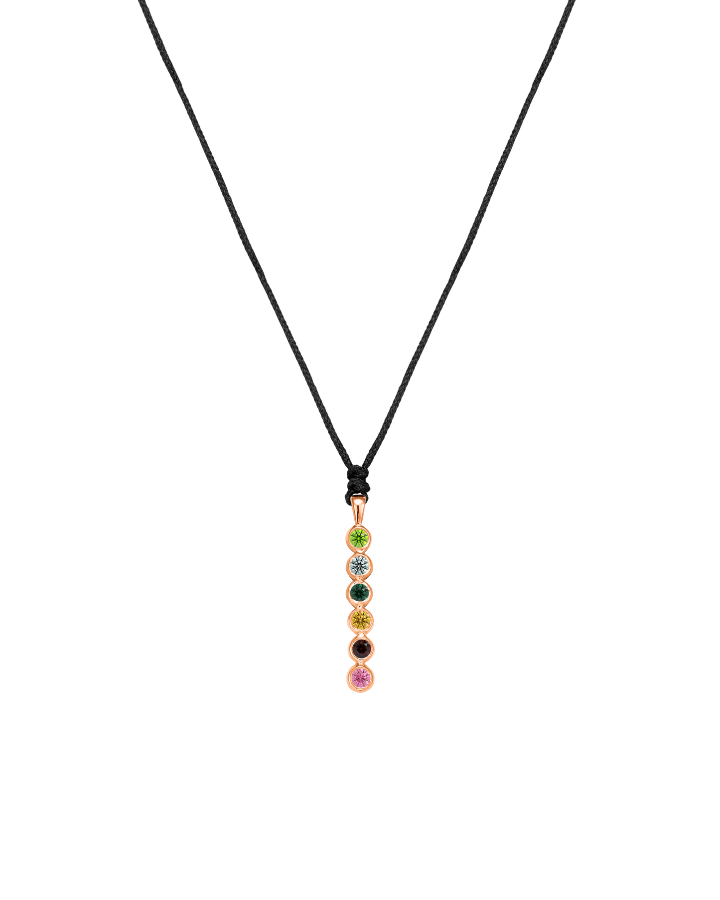The Birthstones Bar Necklace - 14K Rose Gold Necklaces 14K Solid Gold Black 2 