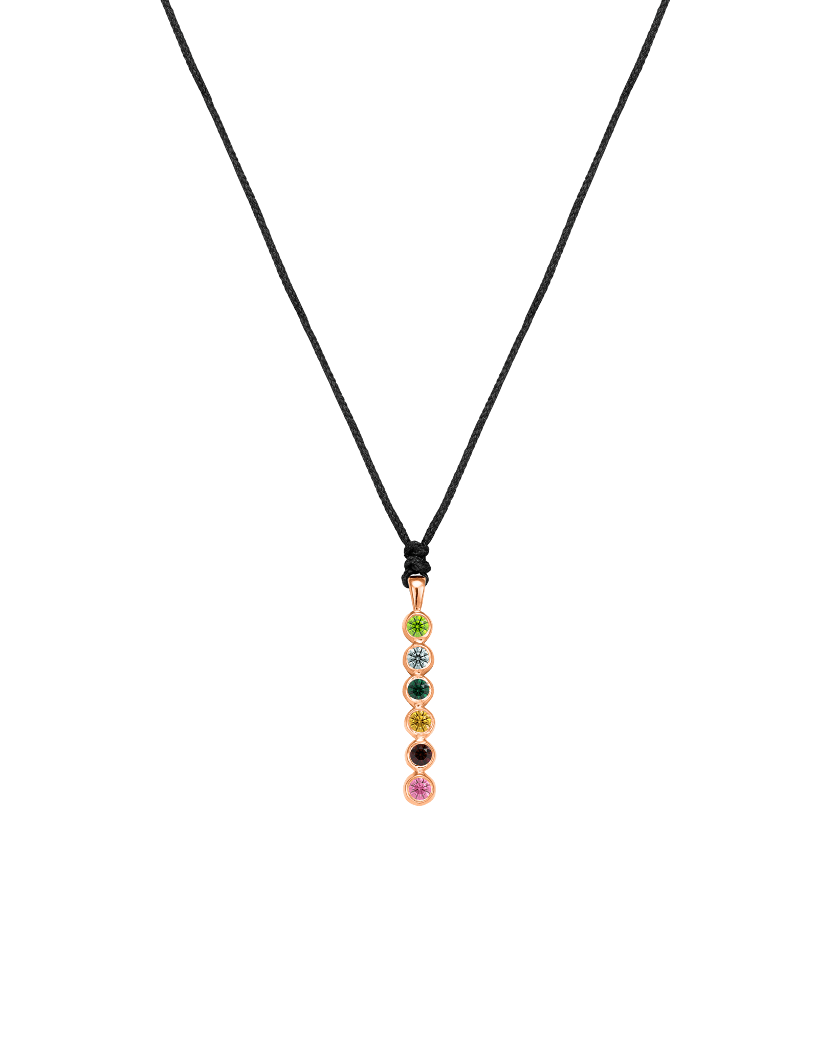 The Birthstones Bar Necklace - 14K Rose Gold Necklaces 14K Solid Gold Black 2 