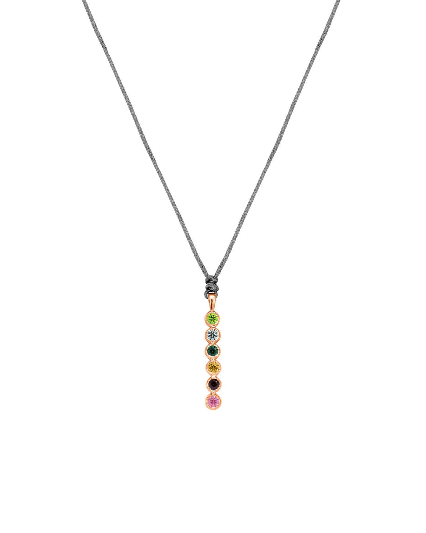 The Birthstones Bar Necklace - 14K Rose Gold Necklaces 14K Solid Gold Grey 2 