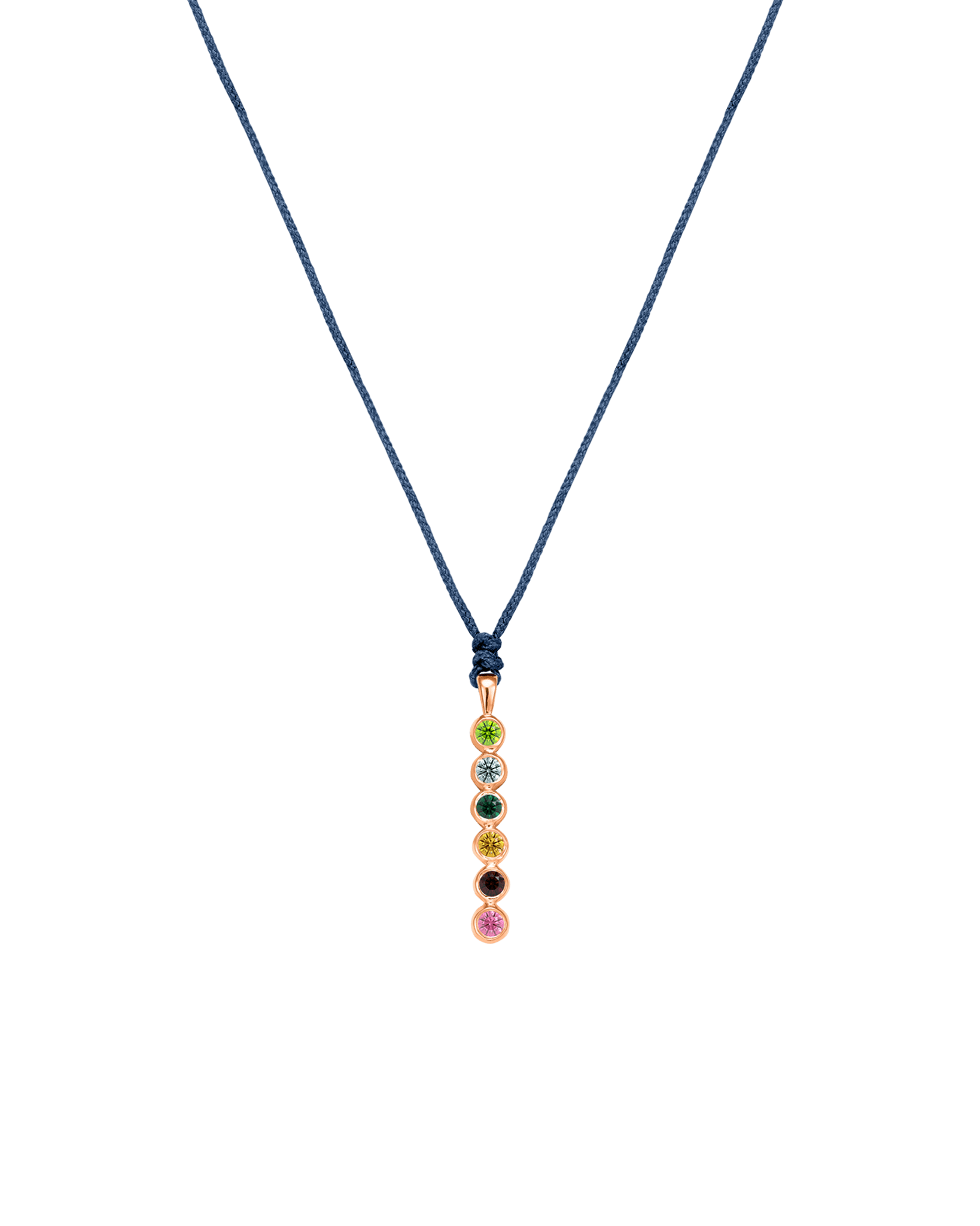 The Birthstones Bar Necklace - 14K Rose Gold Necklaces 14K Solid Gold Indigo 2 
