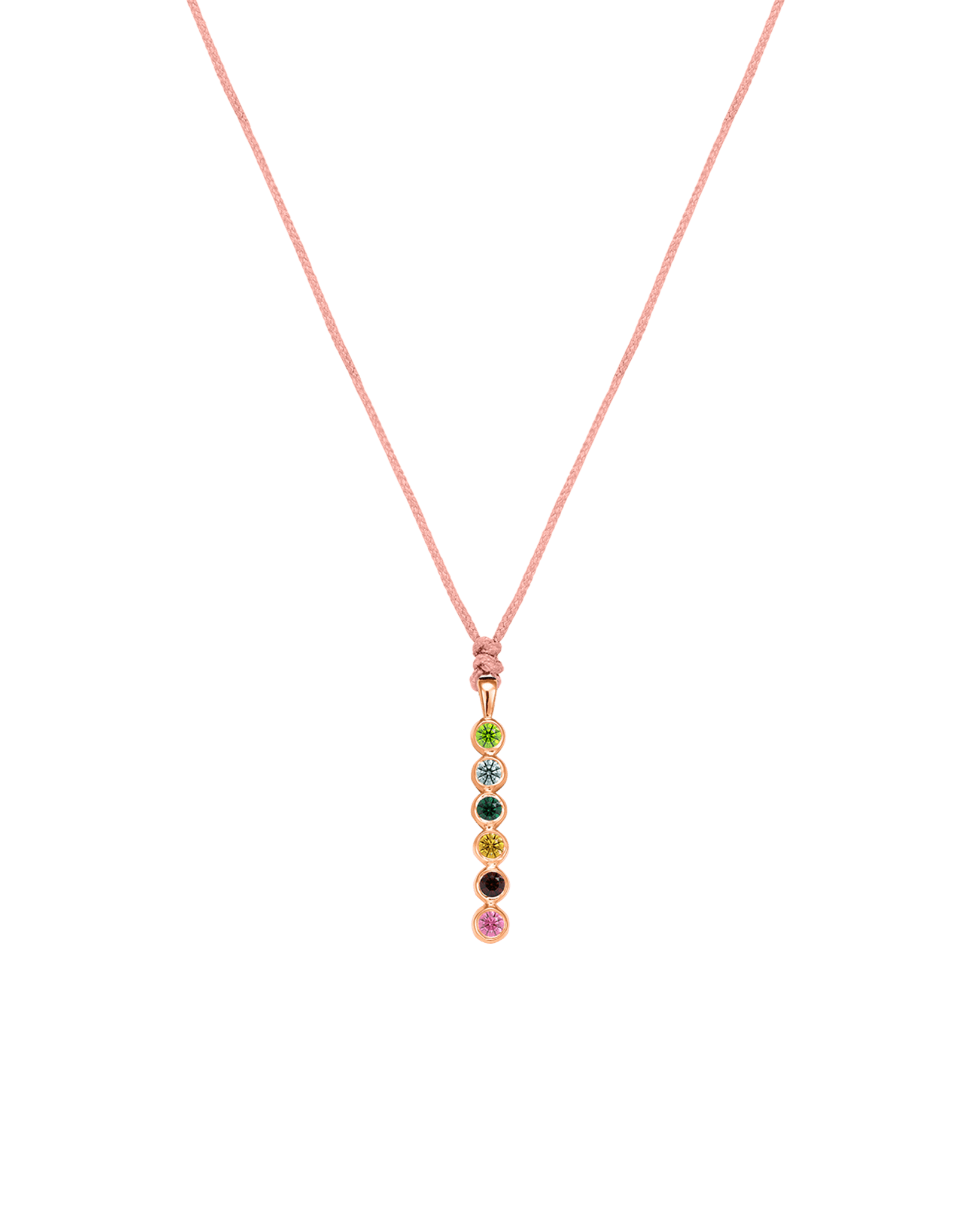 The Birthstones Bar Necklace - 14K Rose Gold Necklaces 14K Solid Gold Pink 2 
