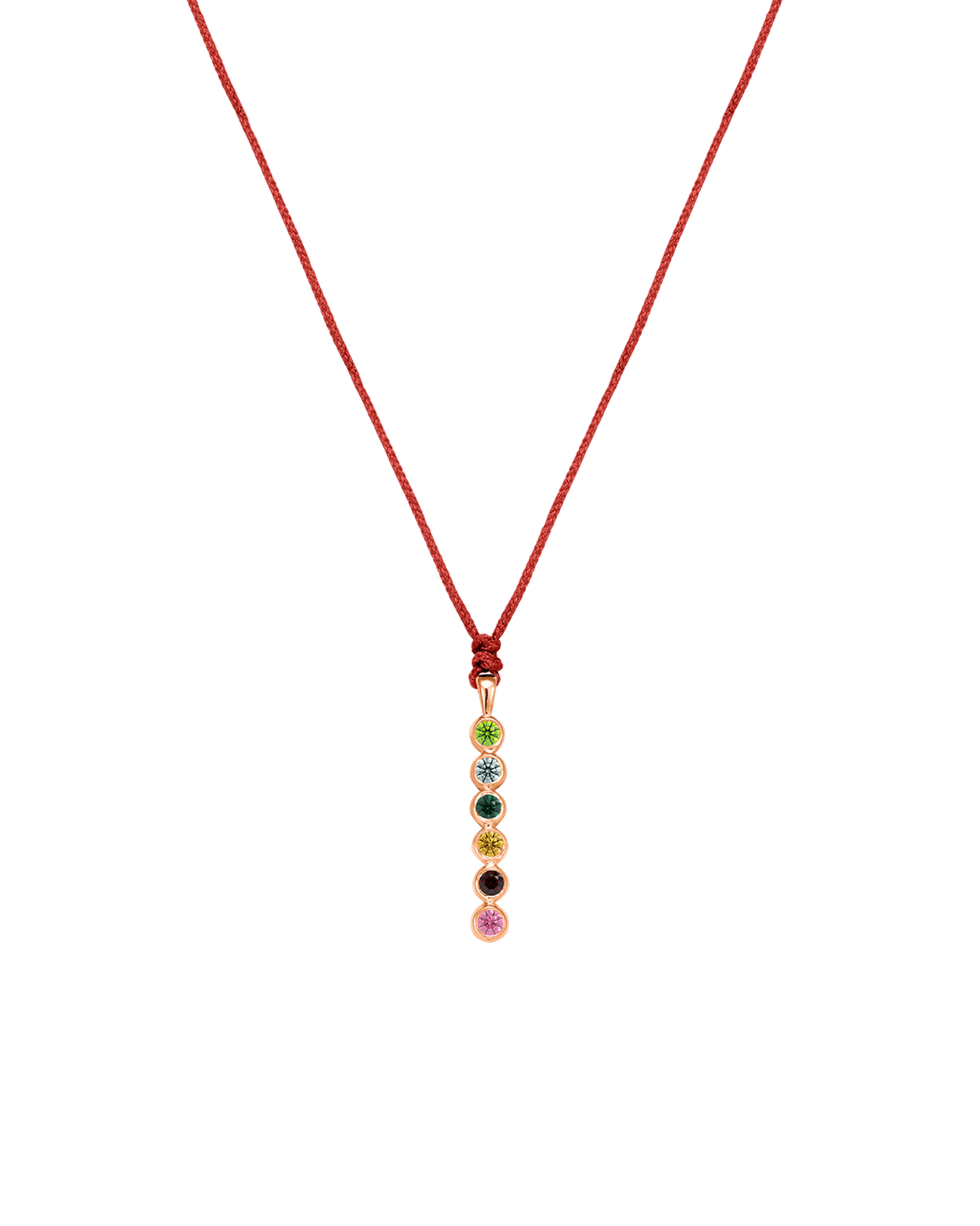 The Birthstones Bar Necklace - 14K Rose Gold Necklaces 14K Solid Gold Red 2 