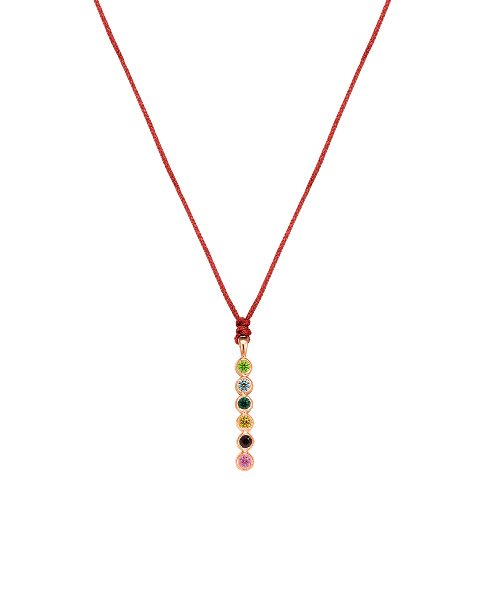The Birthstones Bar Necklace - 14K Rose Gold Necklaces 14K Solid Gold Red 2 