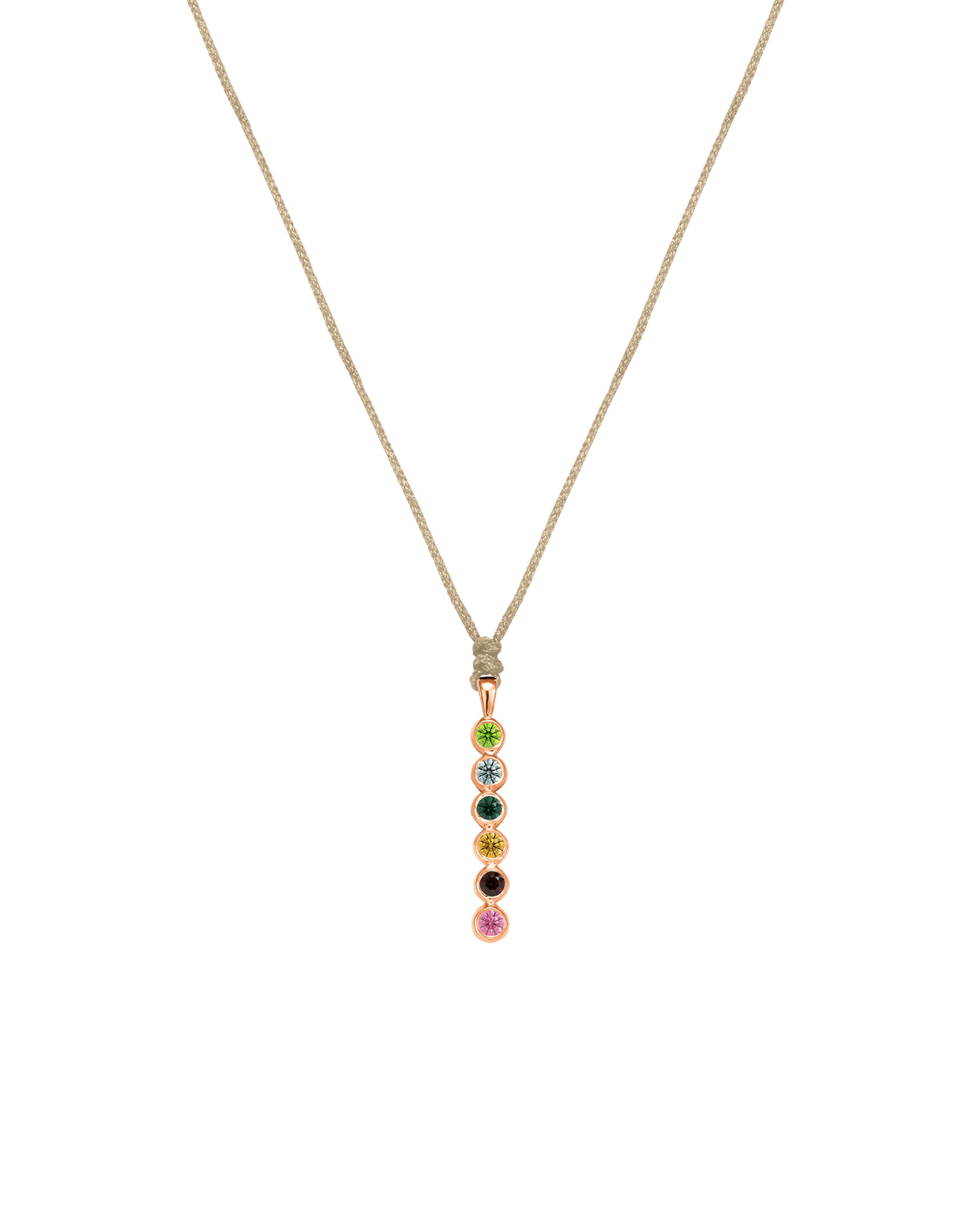 The Birthstones Bar Necklace - 14K Rose Gold Necklaces 14K Solid Gold Sand 2 