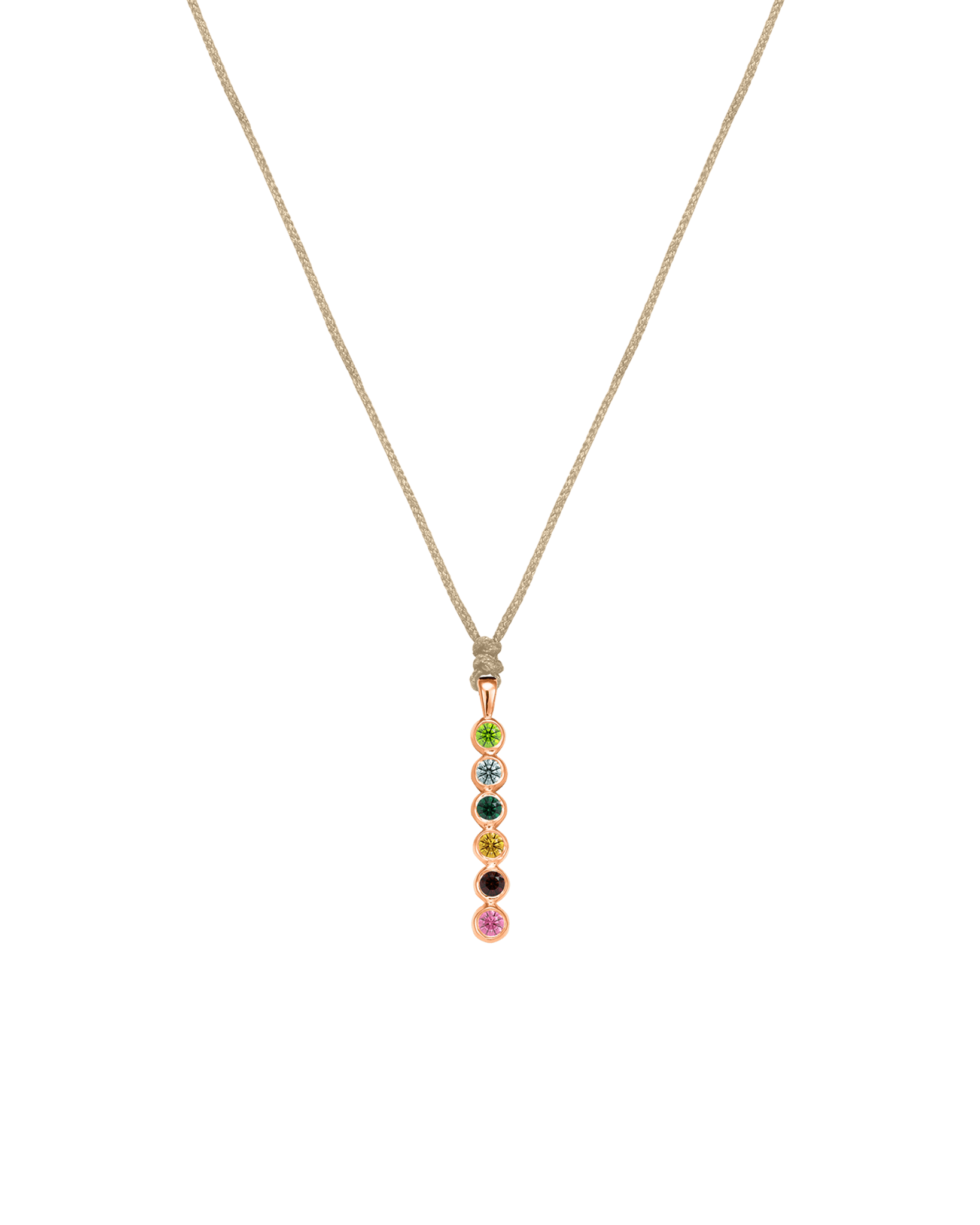 The Birthstones Bar Necklace - 14K Rose Gold Necklaces 14K Solid Gold Sand 2 
