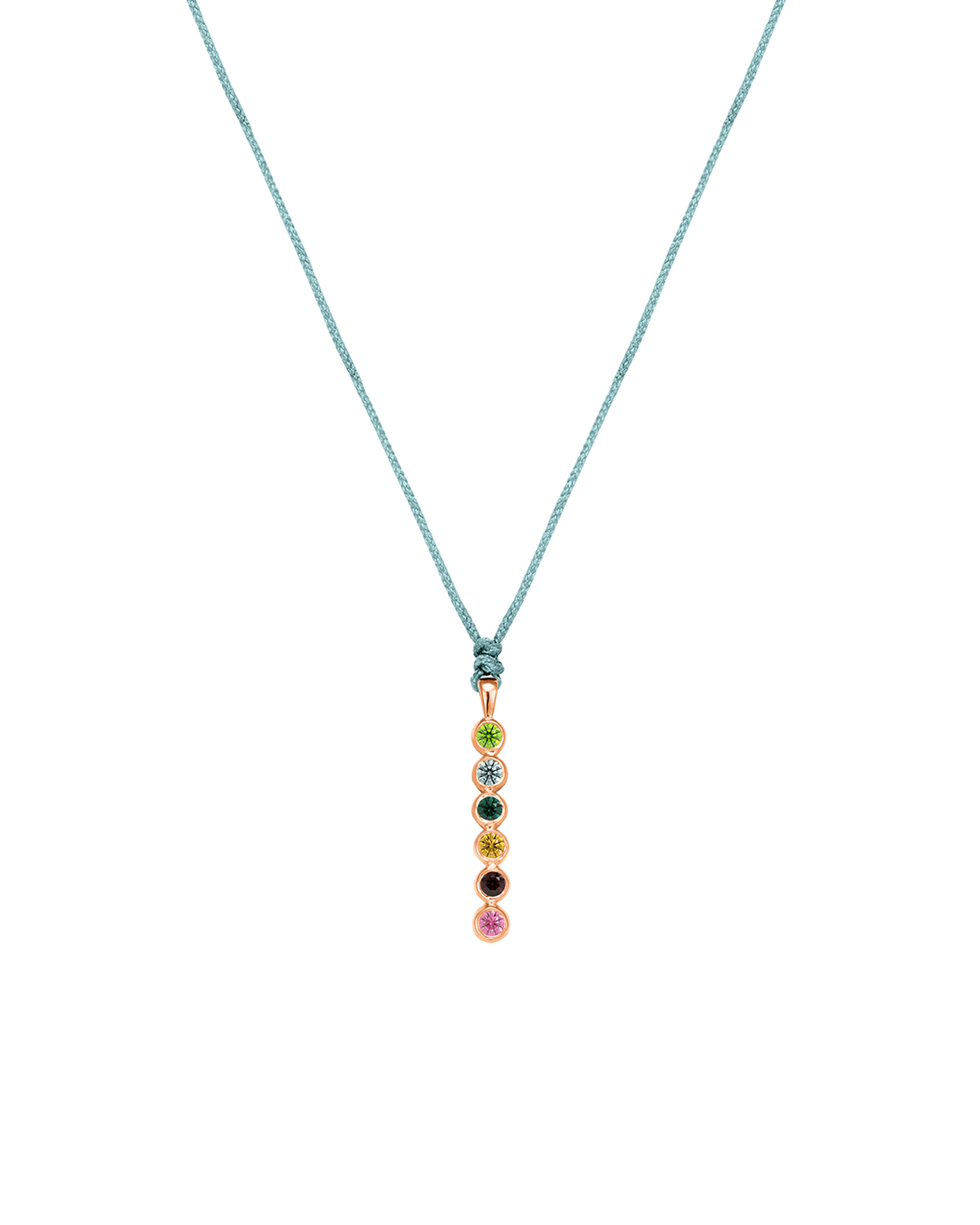 The Birthstones Bar Necklace - 14K Rose Gold Necklaces 14K Solid Gold Turquoise 2 