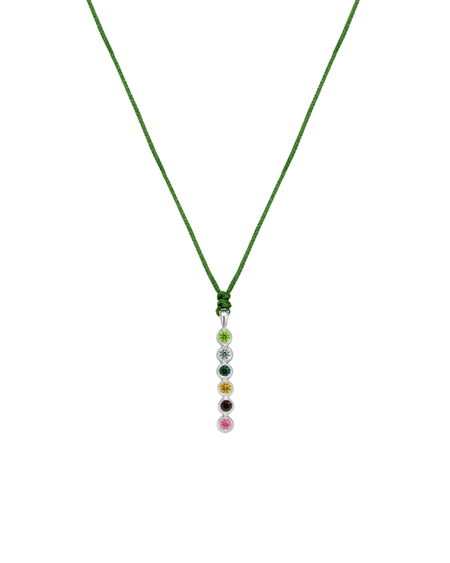 The Birthstones Bar Necklace - 14K White Gold Necklaces 14K Solid Gold Mint 2 
