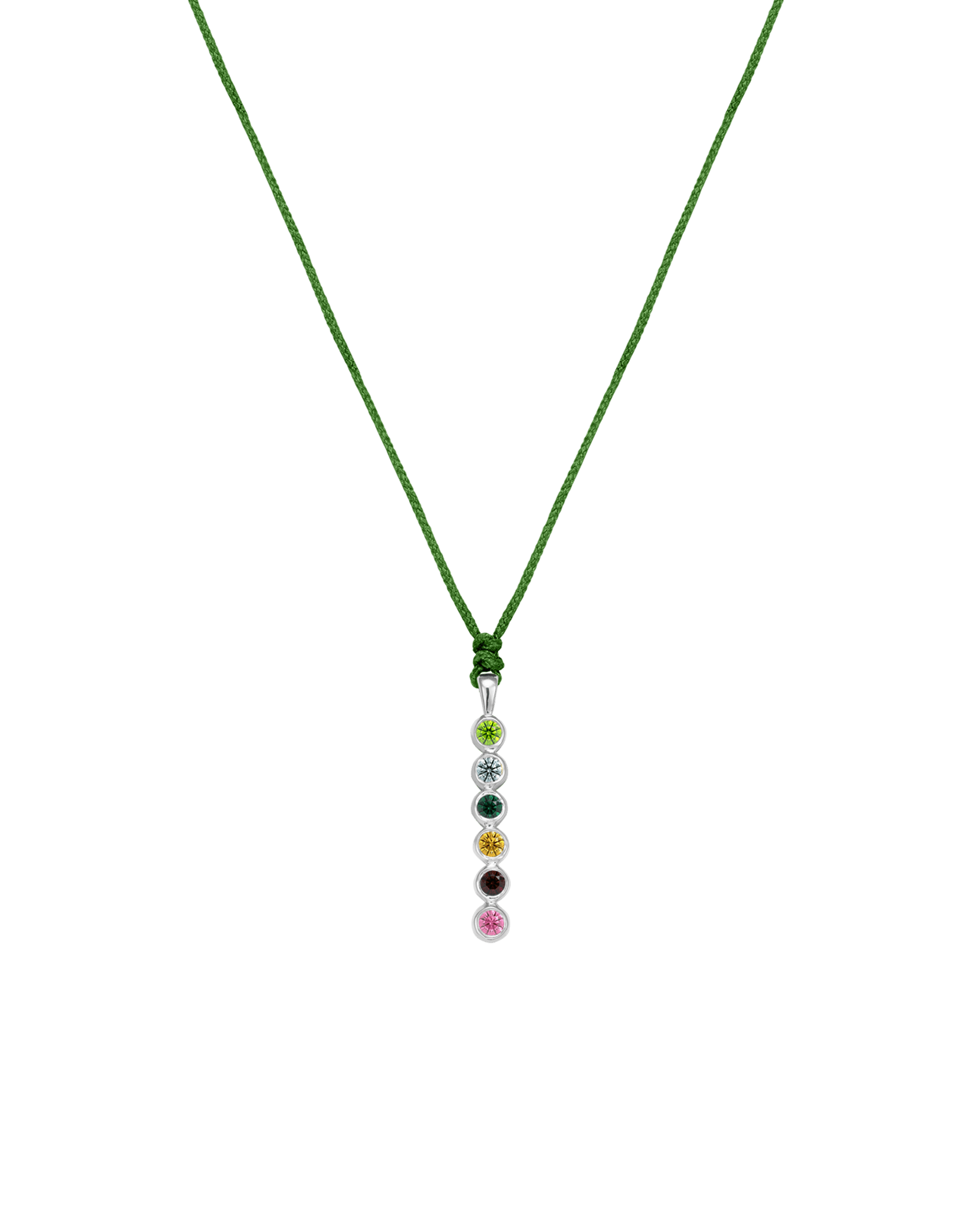 The Birthstones Bar Necklace - 14K White Gold Necklaces 14K Solid Gold Mint 2 