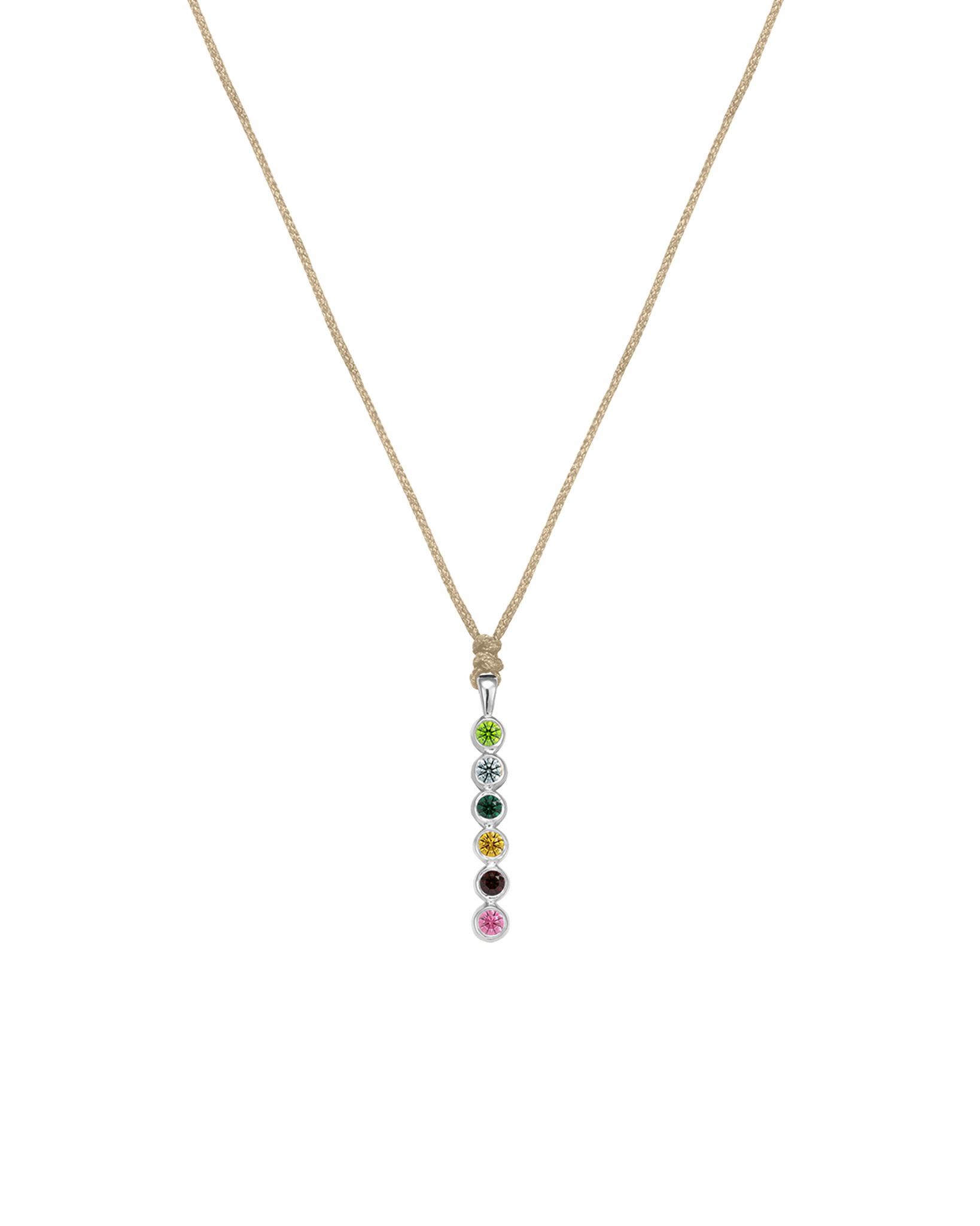 The Birthstones Bar Necklace - 14K White Gold Necklaces 14K Solid Gold Sand 2 