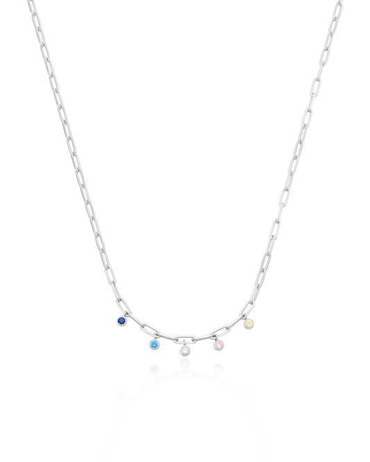 Bermuda Birthstone Necklace - 925 Sterling Silver Necklaces magal-dev 1 Birthstone 16" 