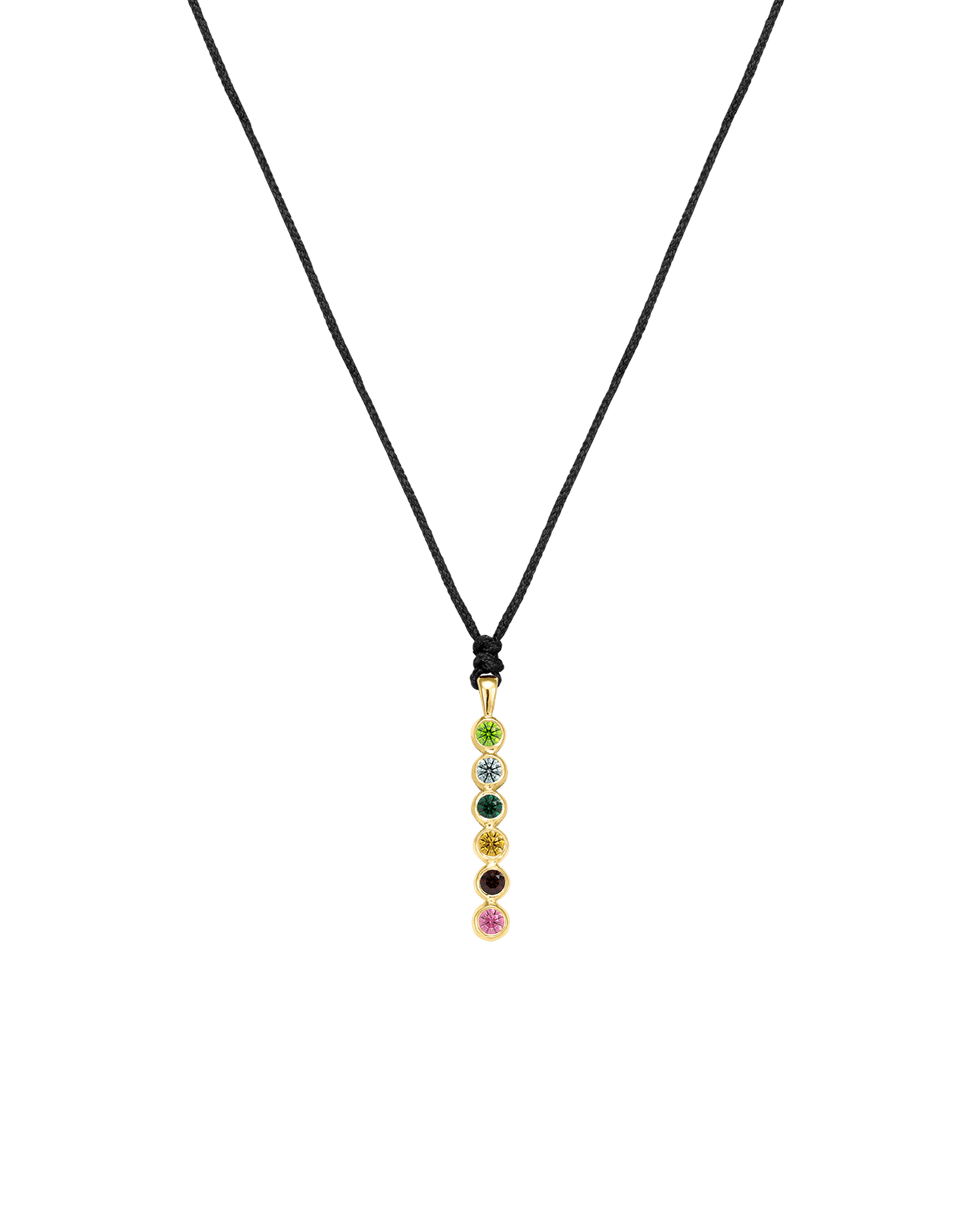 The Birthstones Bar Necklace - 14K Yellow Gold Necklaces 14K Solid Gold Black 2 