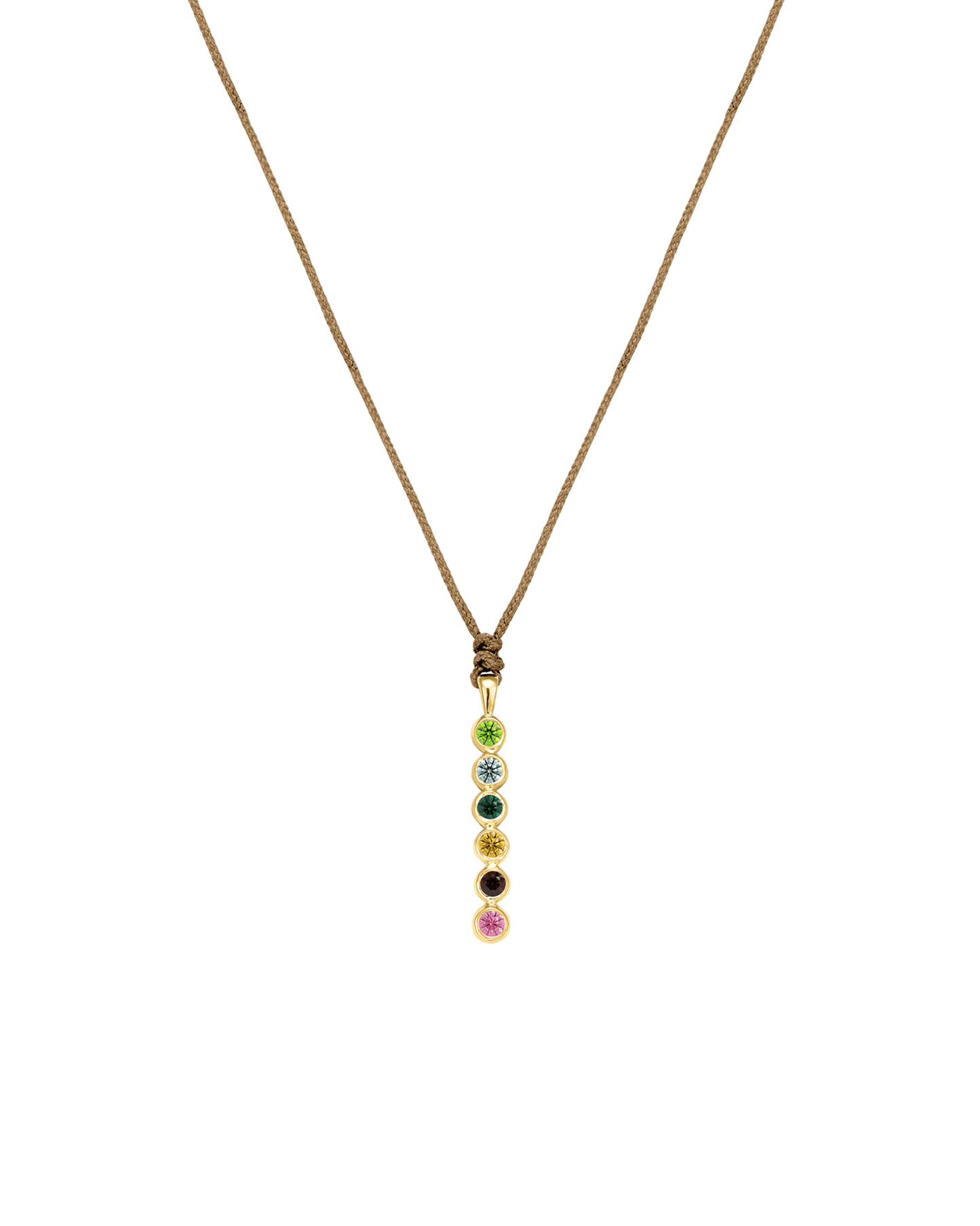 The Birthstones Bar Necklace - 14K Yellow Gold Necklaces 14K Solid Gold Camel 2 