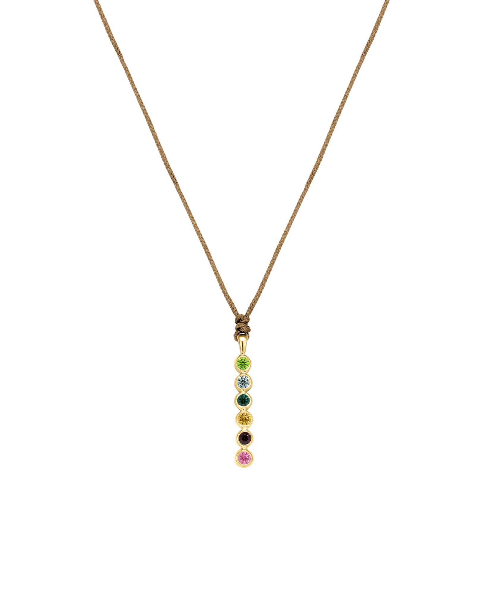 The Birthstones Bar Necklace - 14K Yellow Gold Necklaces 14K Solid Gold Camel 2 