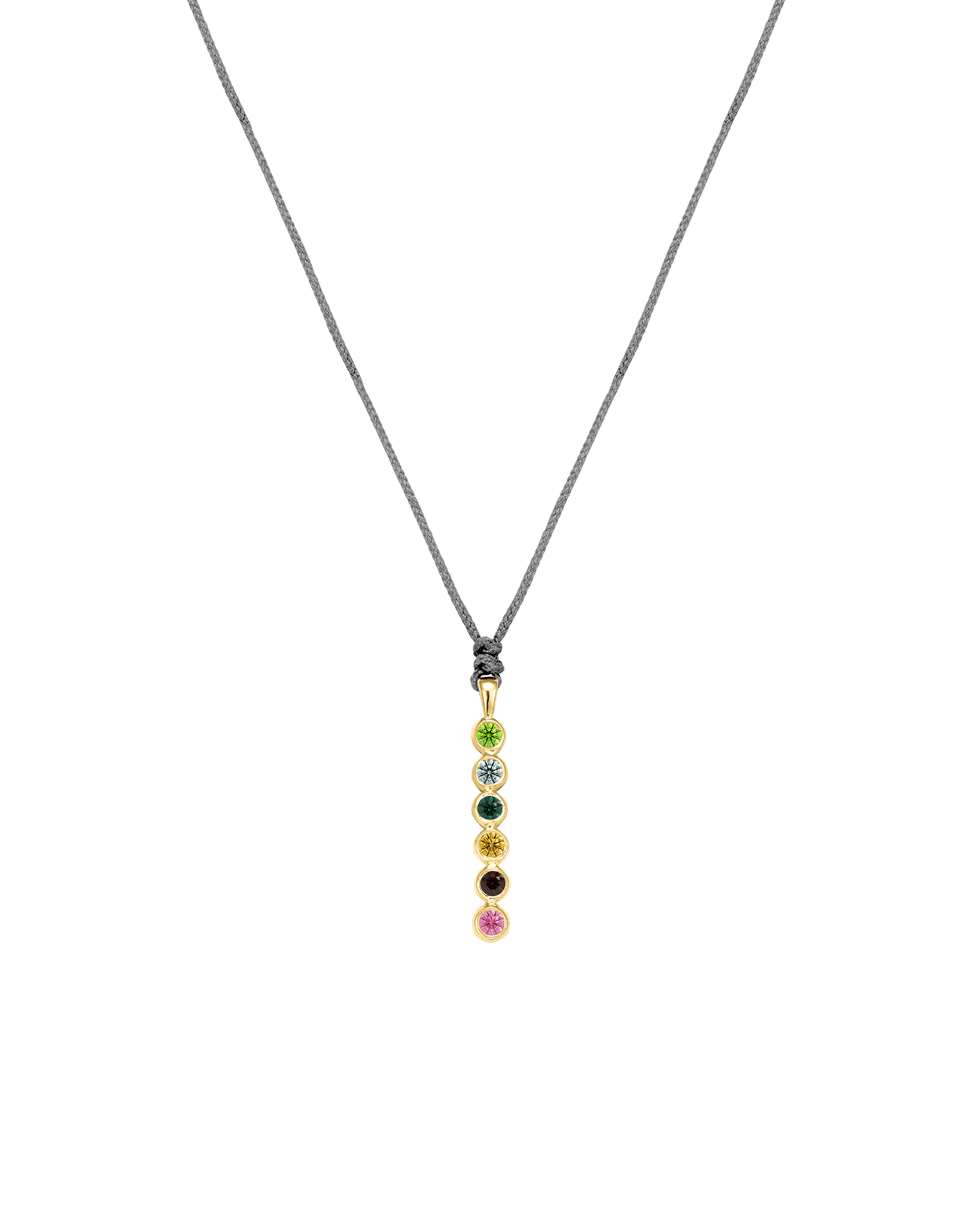 The Birthstones Bar Necklace - 14K Yellow Gold Necklaces 14K Solid Gold Grey 2 