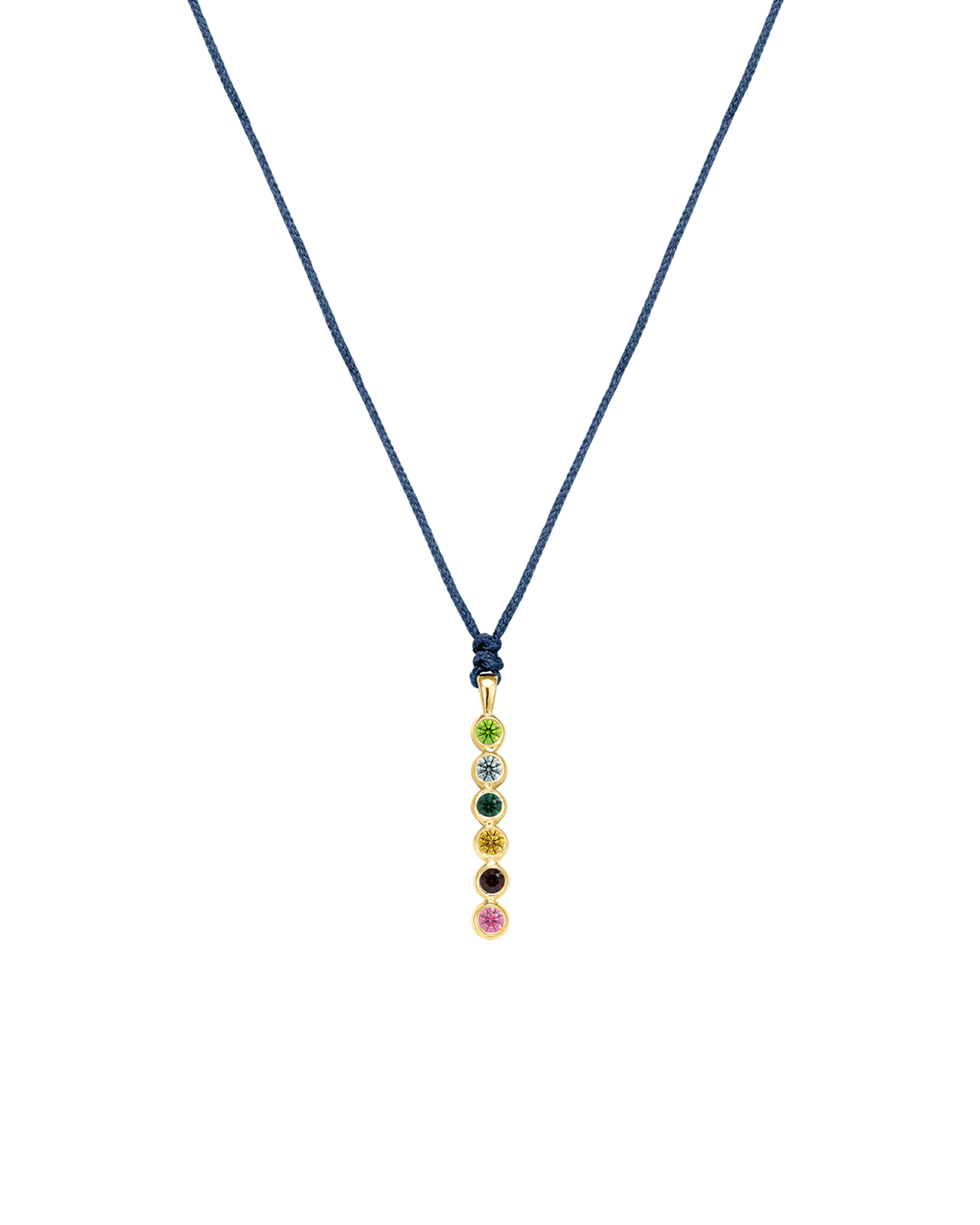The Birthstones Bar Necklace - 14K Yellow Gold Necklaces 14K Solid Gold Indigo 2 