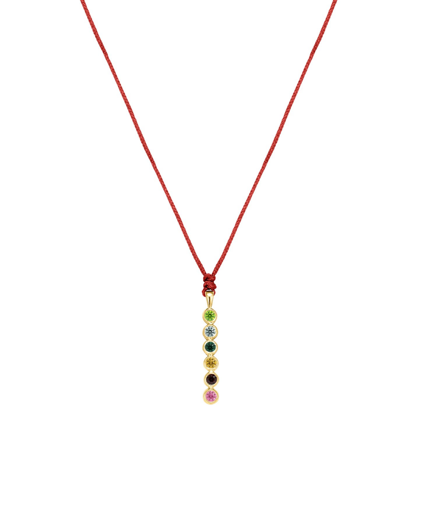 The Birthstones Bar Necklace - 14K Yellow Gold Necklaces 14K Solid Gold Red 2 