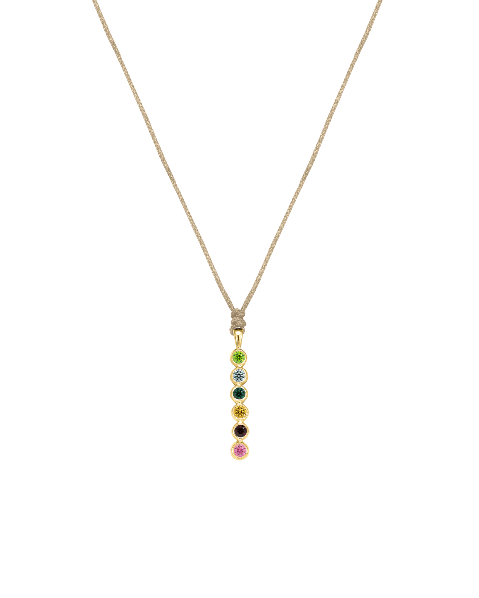 The Birthstones Bar Necklace - 14K Yellow Gold Necklaces 14K Solid Gold Sand 2 