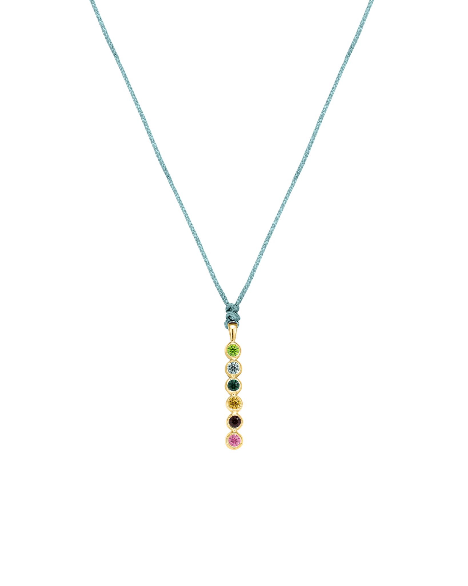 The Birthstones Bar Necklace - 14K Yellow Gold Necklaces 14K Solid Gold Turquoise 2 
