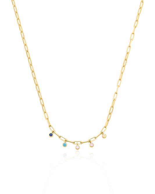 Bermuda Birthstone Necklace - 18K Gold Vermeil Necklaces magal-dev 1 Birthstone 16" 