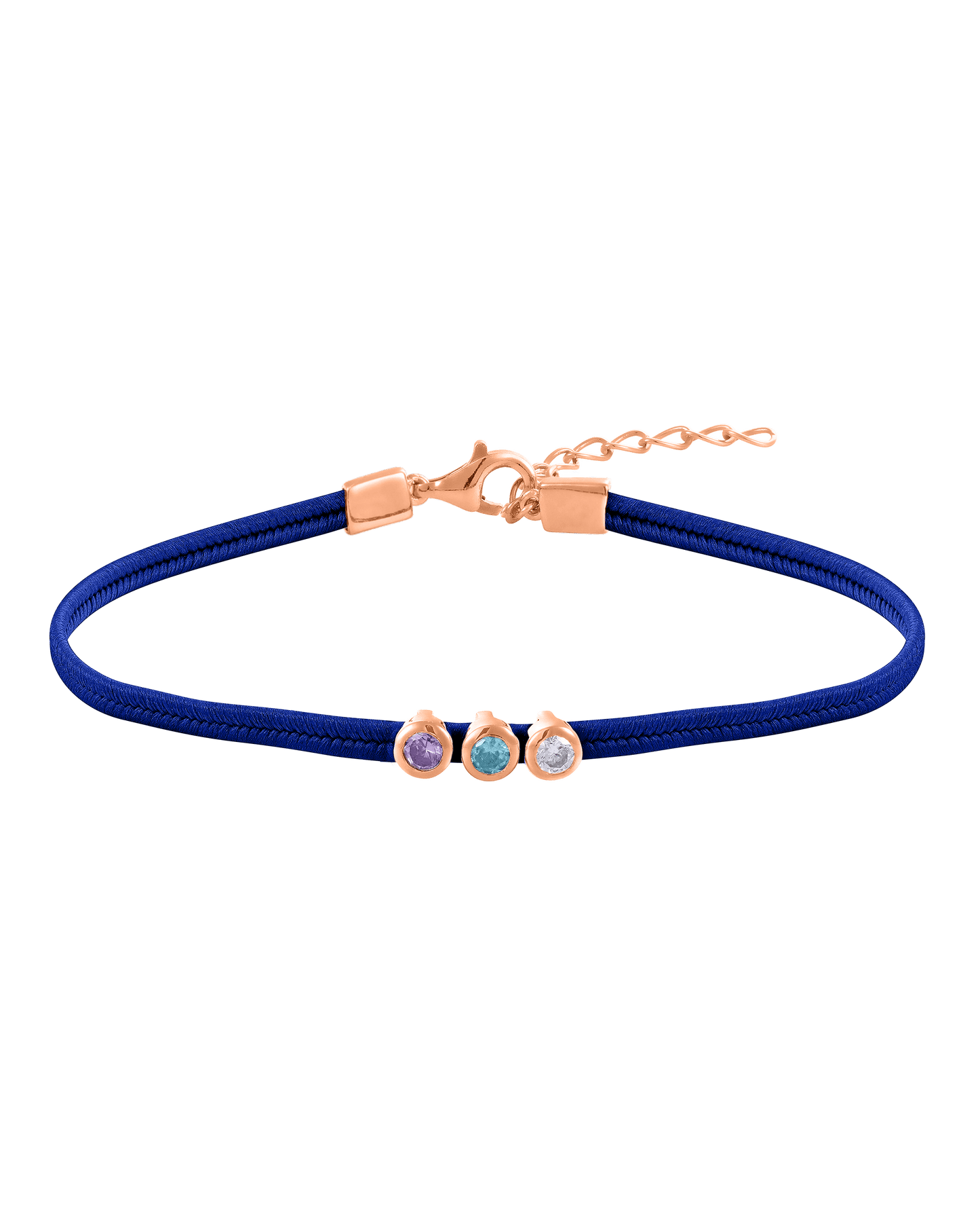 The Birthstone Cord - 18K Rose Vermeil Bracelets magal-dev 1 Birthstone Blue 