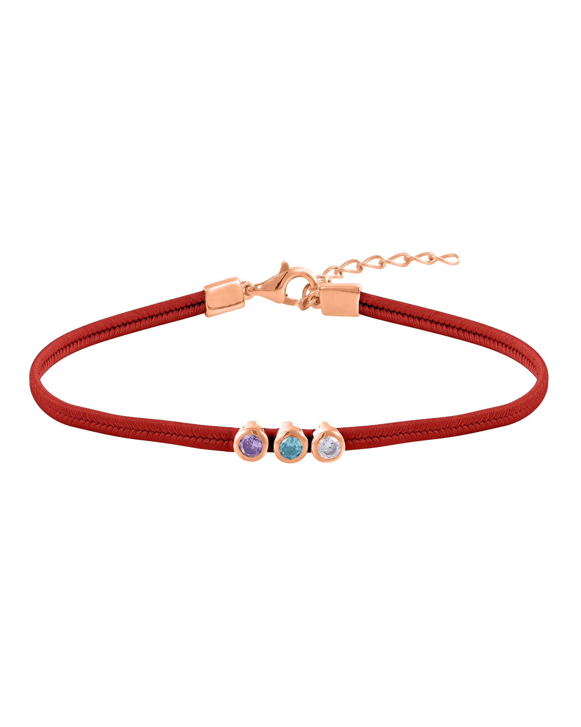 The Birthstone Cord - 18K Rose Vermeil Bracelets magal-dev 1 Birthstone Red 