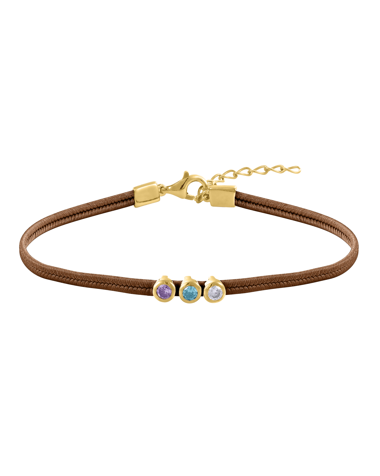 The Birthstone Cord - 18K Gold Vermeil Bracelets magal-dev 1 Birthstone Beige 