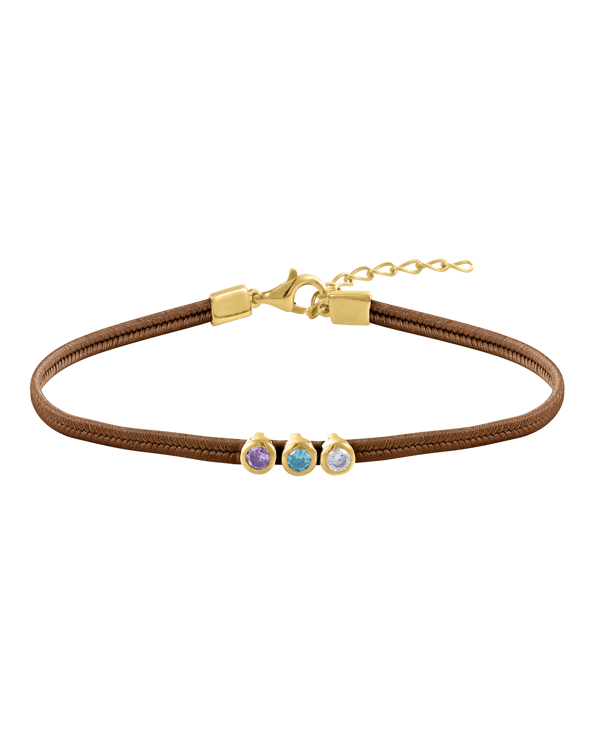 The Birthstone Cord - 18K Gold Vermeil Bracelets magal-dev 1 Birthstone Beige 