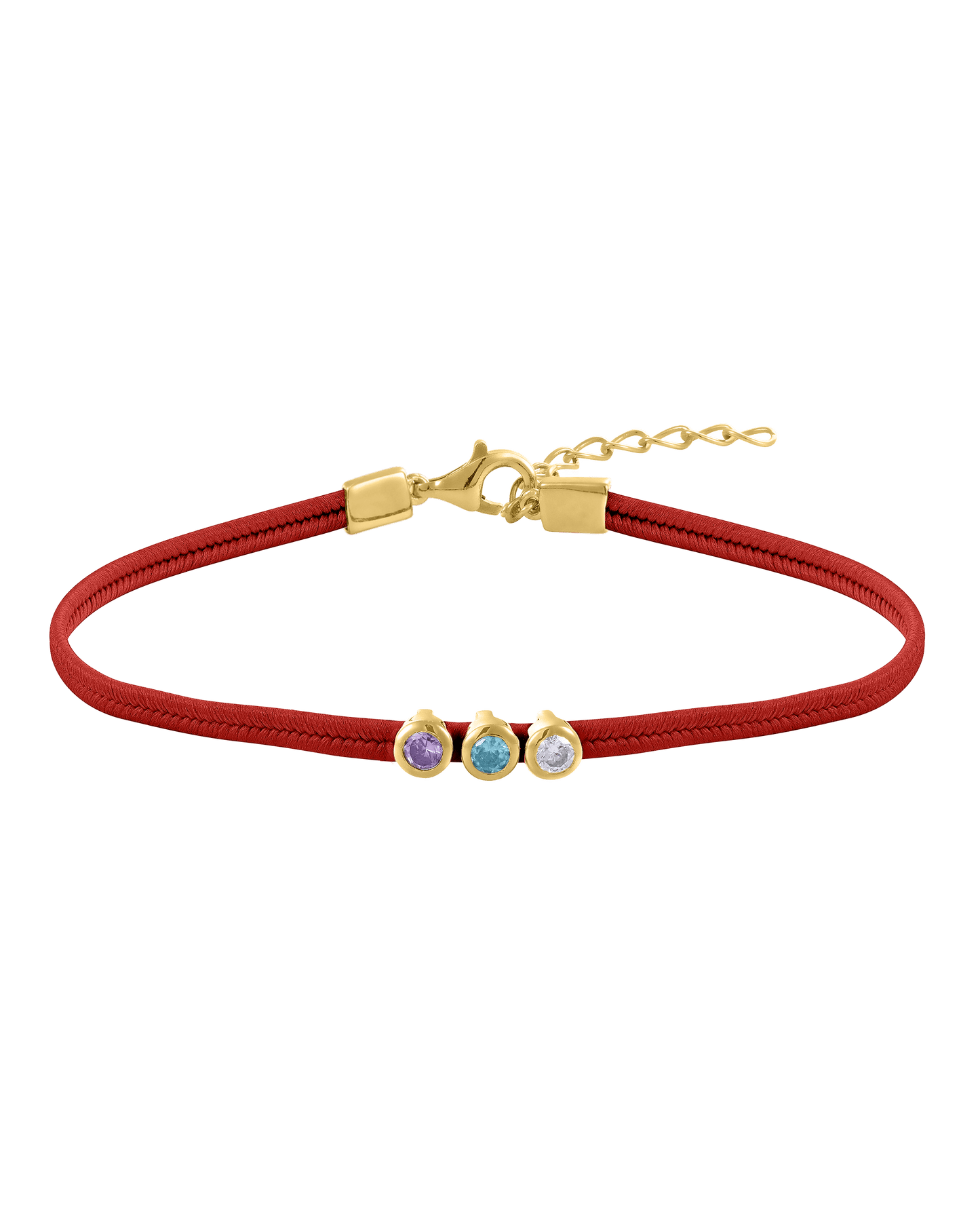 The Birthstone Cord - 18K Gold Vermeil Bracelets magal-dev 1 Birthstone Red 
