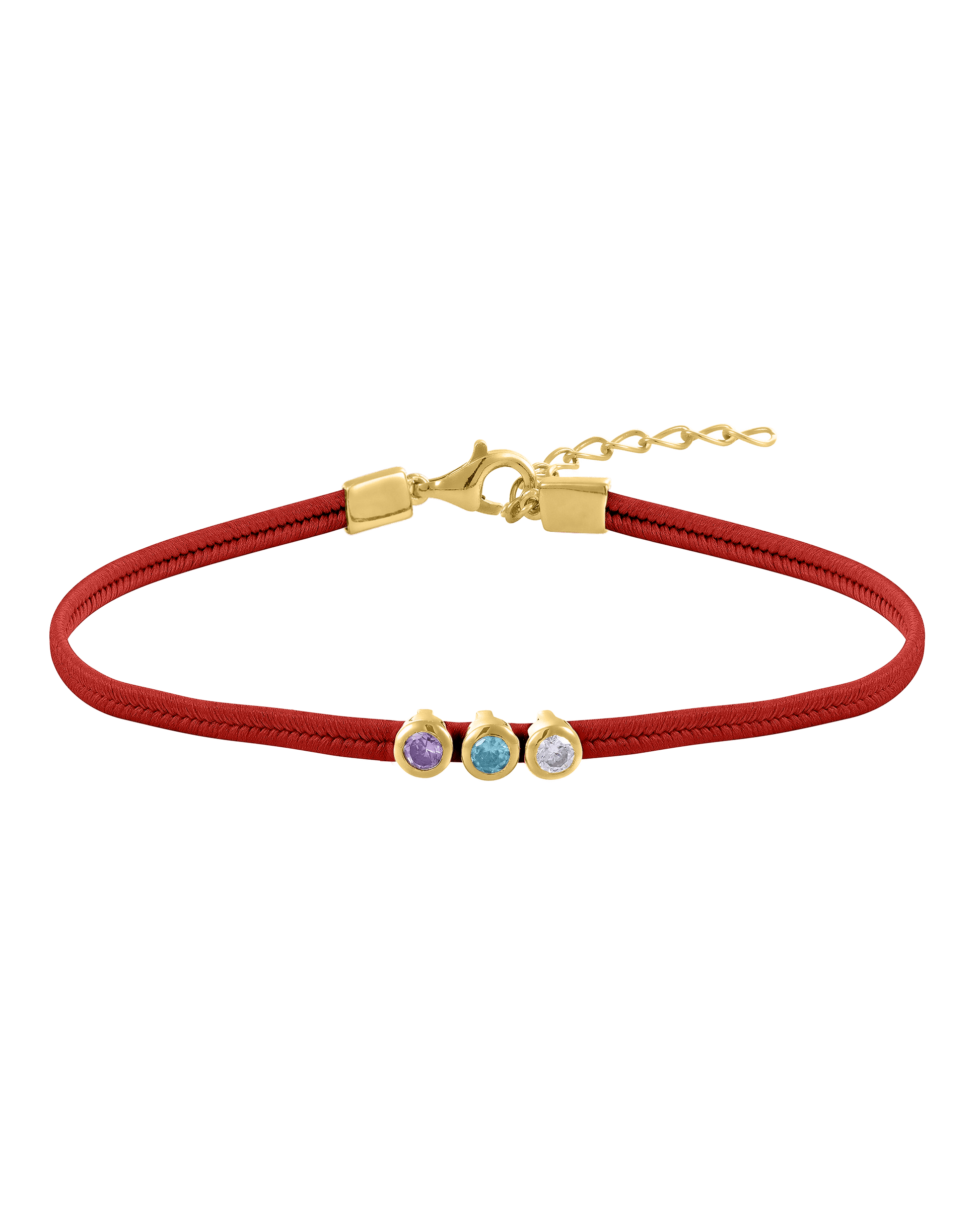 The Birthstone Cord - 18K Gold Vermeil Bracelets magal-dev 1 Birthstone Red 