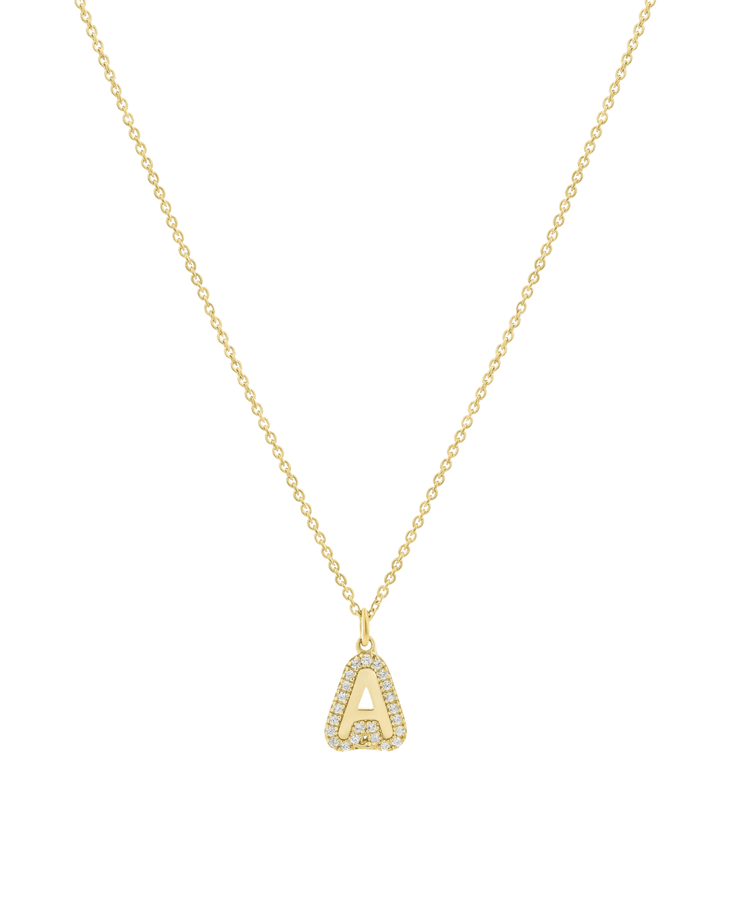 Bubble Initial Necklace - 18K Gold Vermeil Necklaces magal-dev 16" 