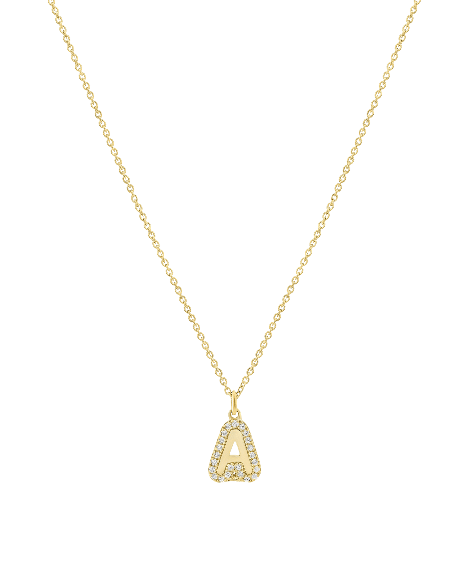 Bubble Initial Necklace - 18K Gold Vermeil Necklaces magal-dev 16" 