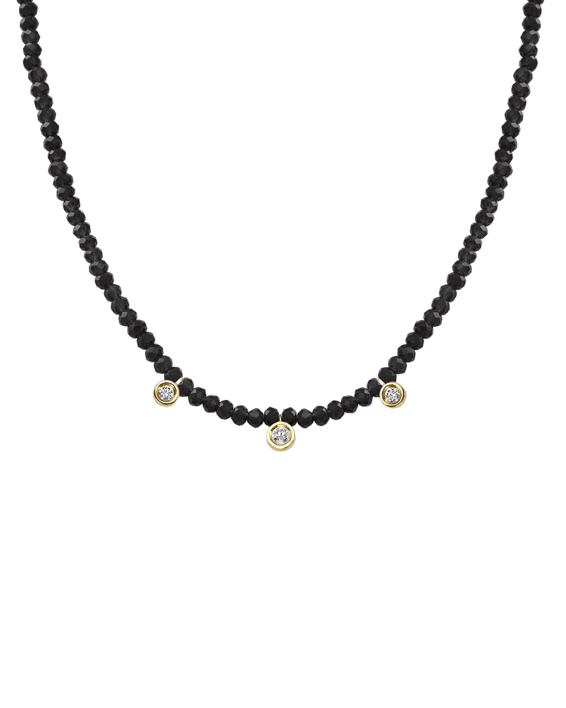 Turquoise Gemstone & Three diamonds Necklace - 14K White Gold Necklaces magal-dev 