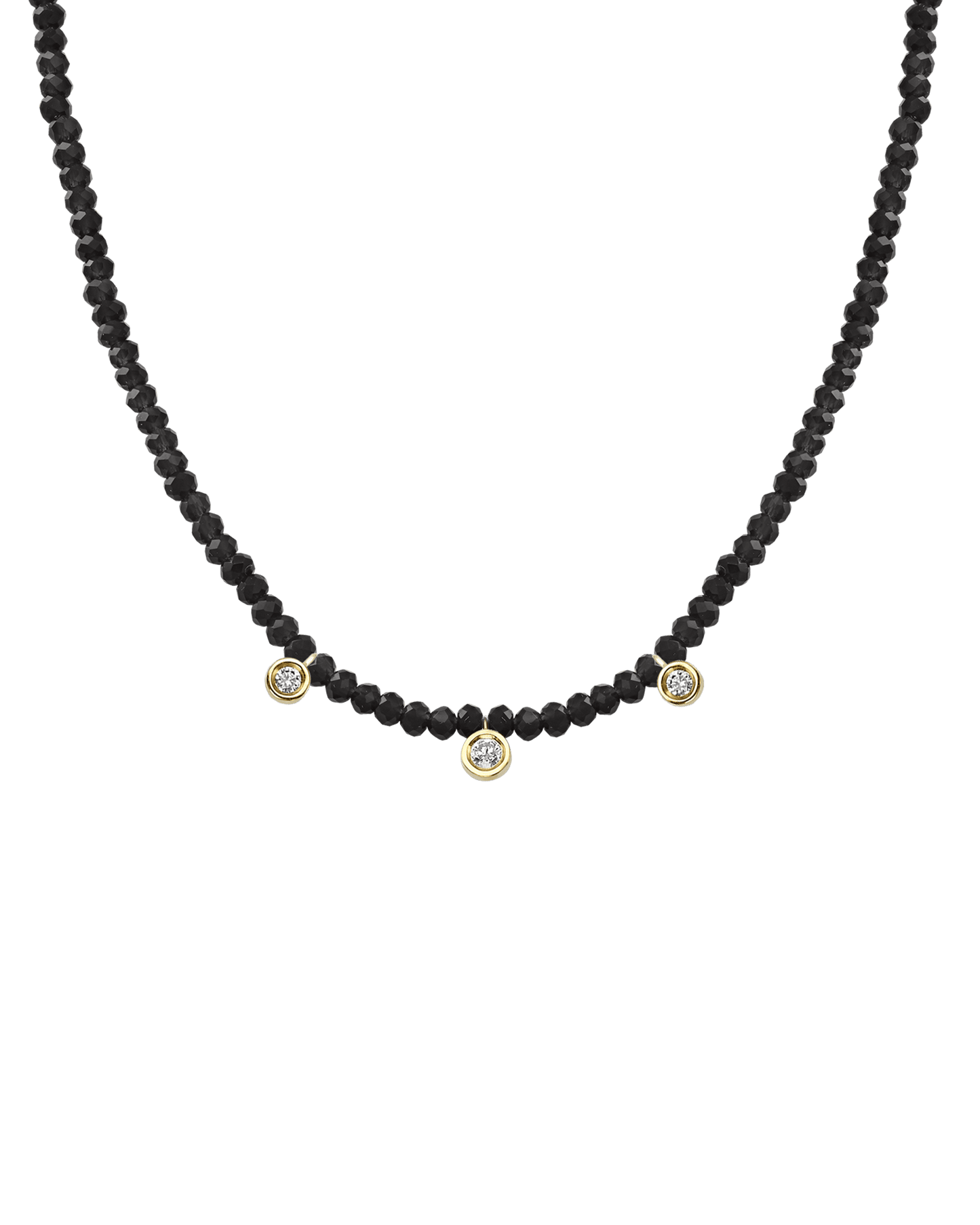 Emerald Gemstone & Three diamonds Necklace - 14K Rose Gold Necklaces magal-dev 