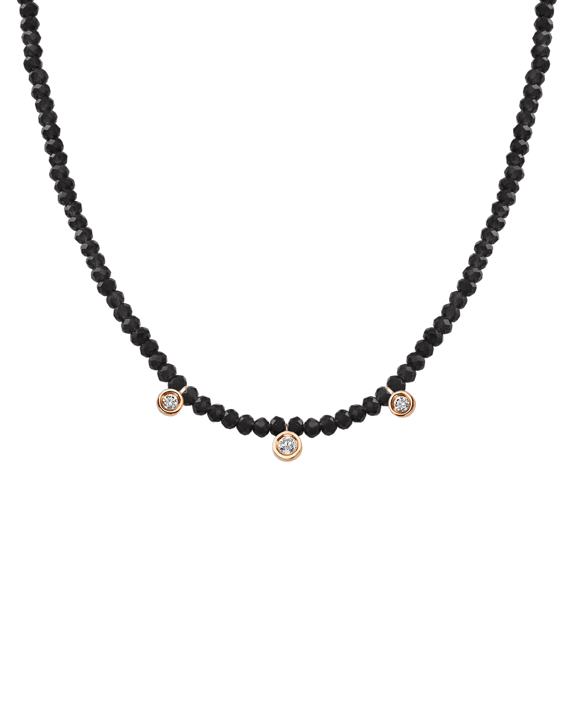 Turquoise Gemstone & Three diamonds Necklace - 14K White Gold Necklaces magal-dev 