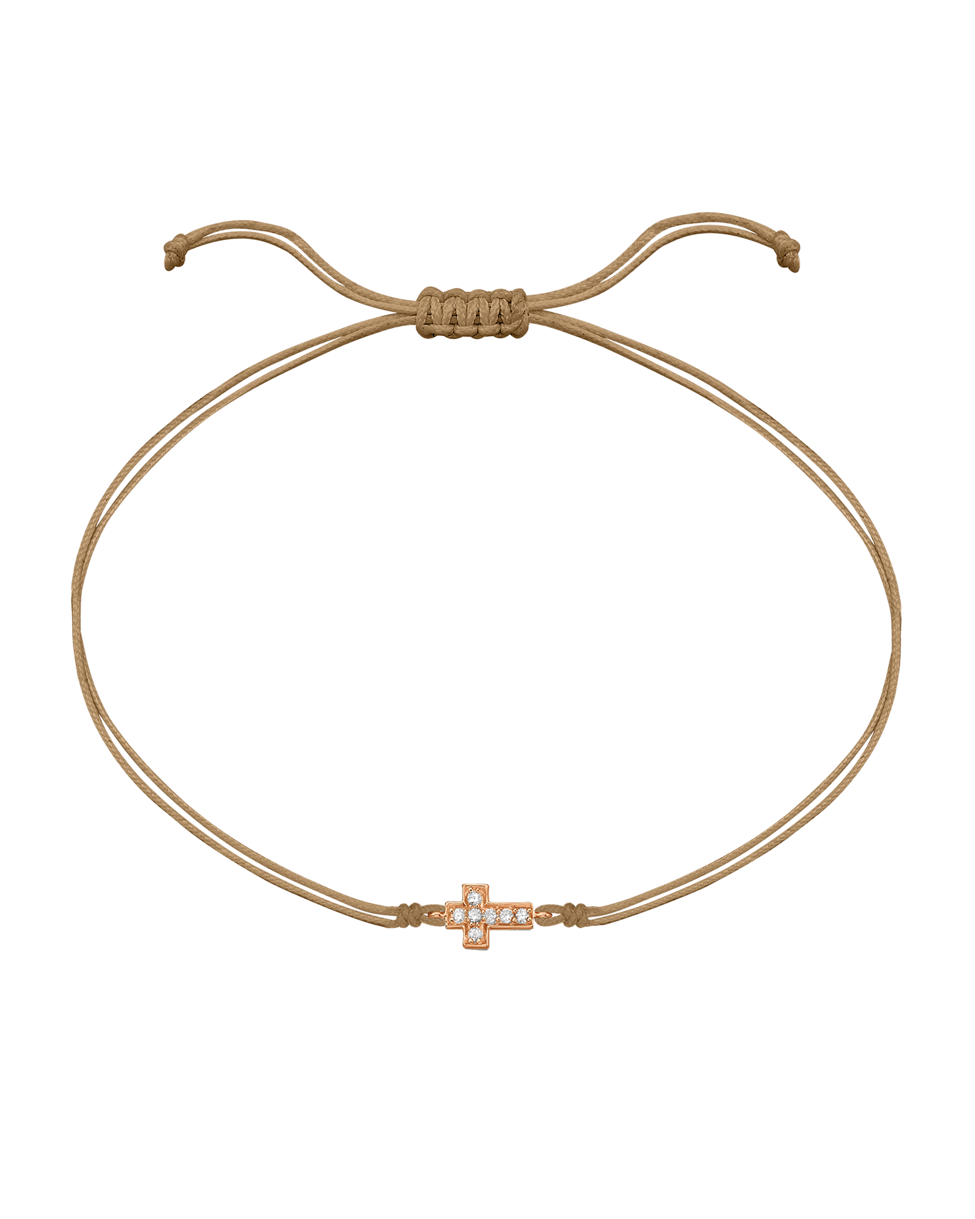 Cross Diamond String Of Love - 14K Rose Gold Bracelets 14K Solid Gold Camel 