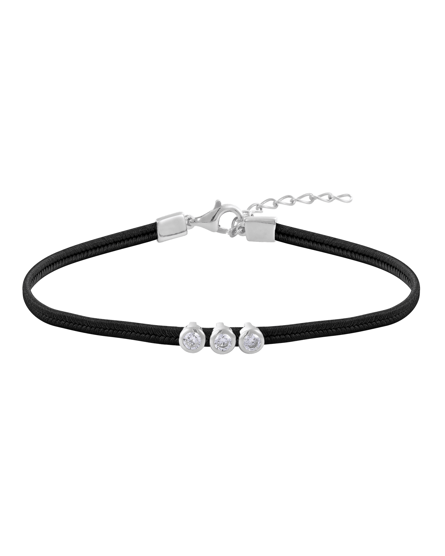 The Cord of Love - 925 Sterling Silver Bracelets magal-dev 1 Diamond Black 