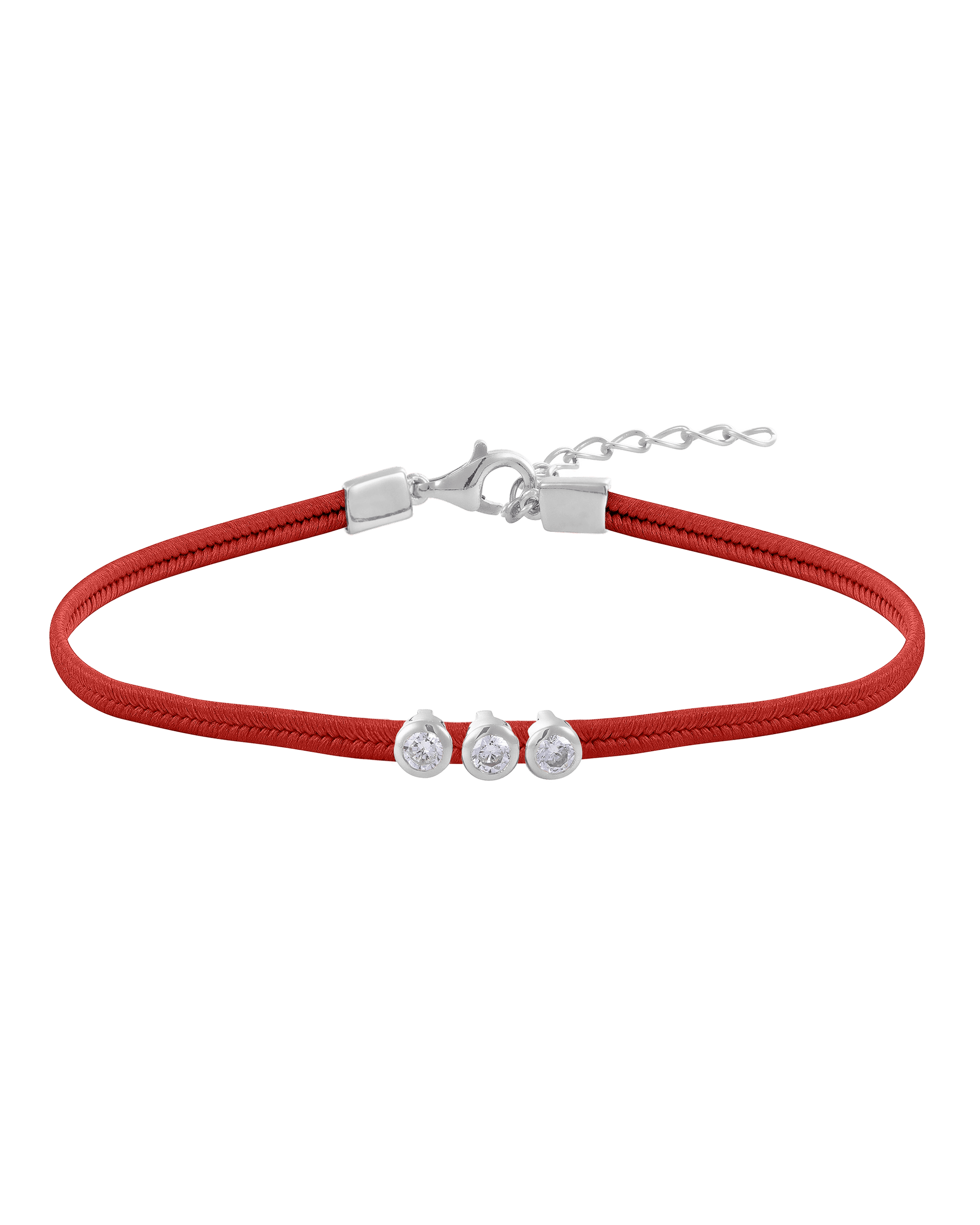 The Cord of Love - 925 Sterling Silver Bracelets magal-dev 1 Diamond Red 