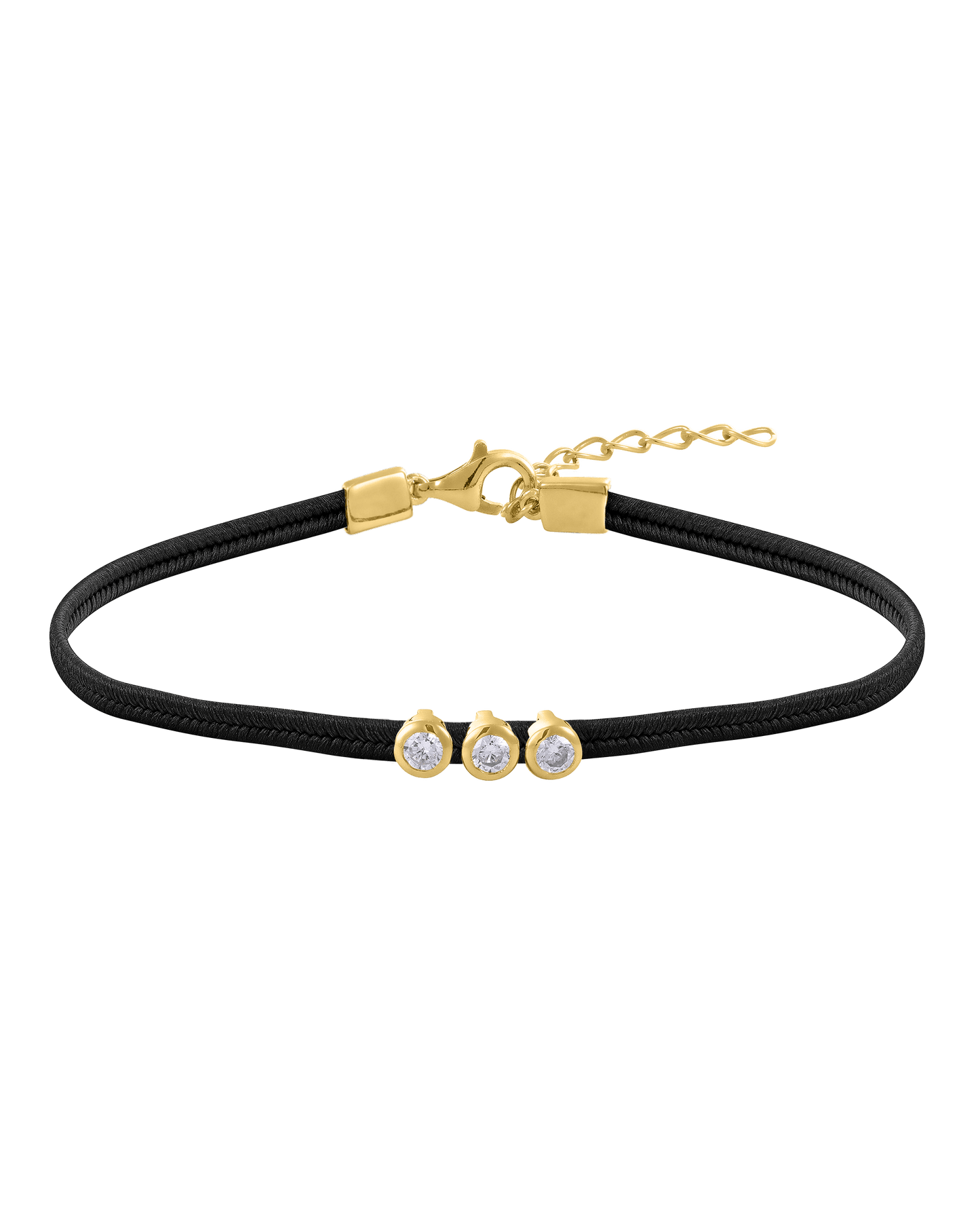 The Cord of Love - 18K Gold Vermeil Bracelets magal-dev 1 Diamond Black 