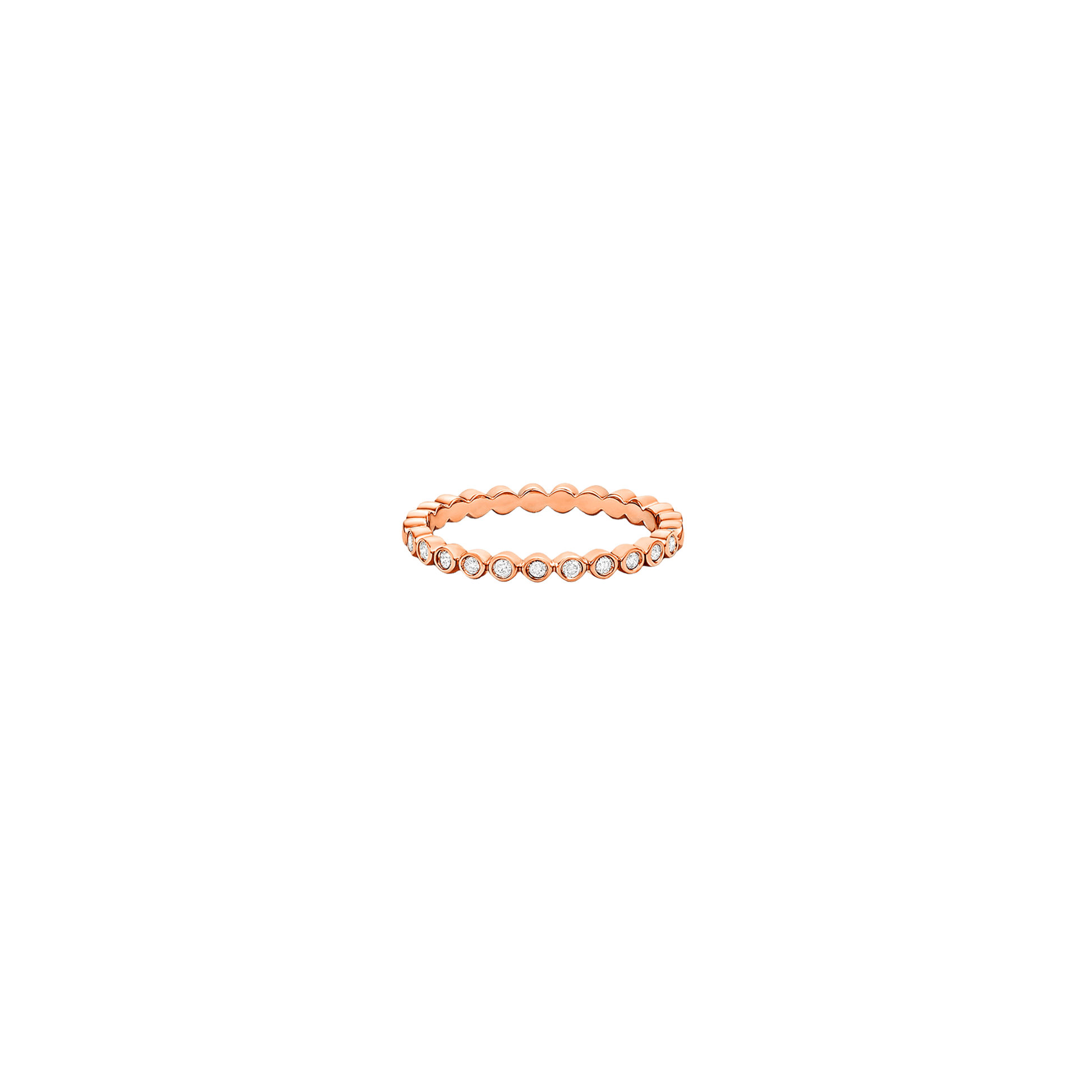 Diamond Bubble Ring - 14K Rose Gold Rings magal-dev US 4 