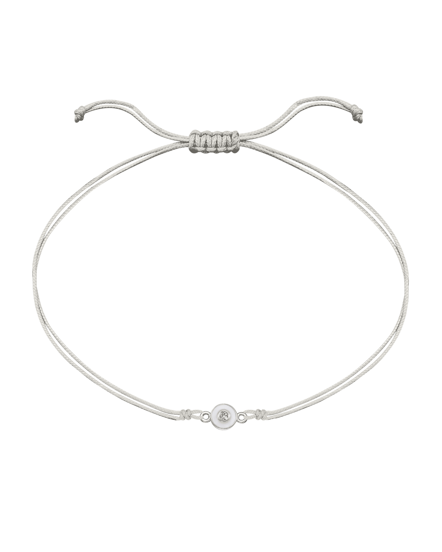 Diamond Evil Eye String Of Love - 14K White Gold Bracelets 14K Solid Gold Pearl White 