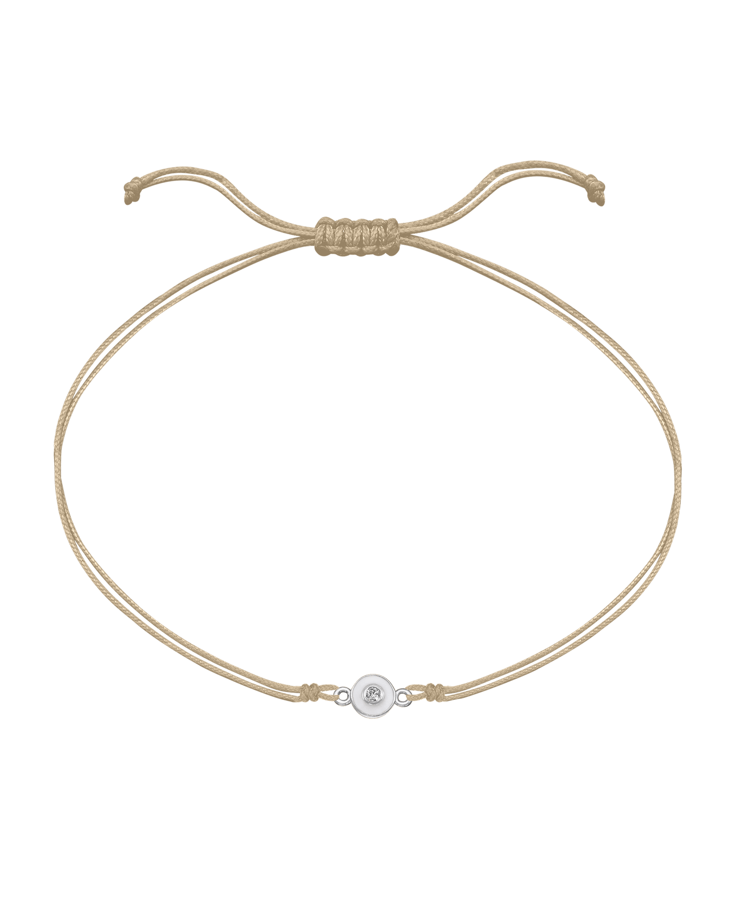 Diamond Evil Eye String Of Love - 14K White Gold Bracelets 14K Solid Gold Beige White 