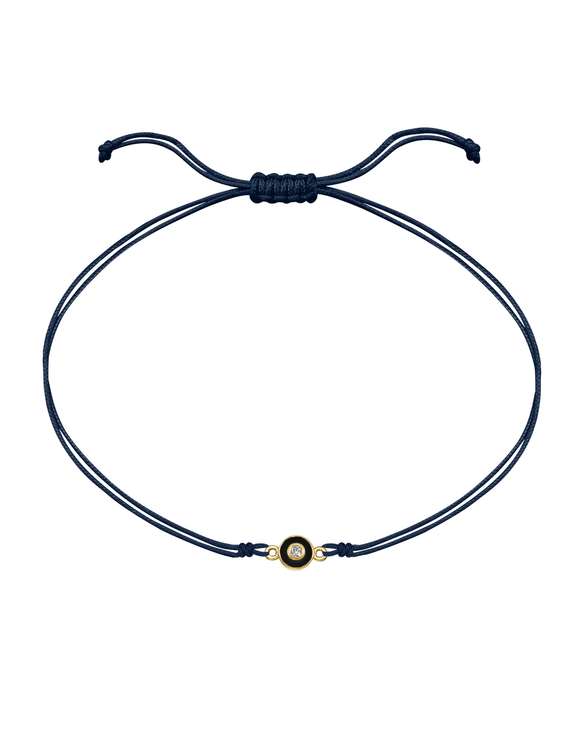 Diamond Evil Eye String Of Love - 14K Yellow Gold Bracelets 14K Solid Gold Navy Blue Black 