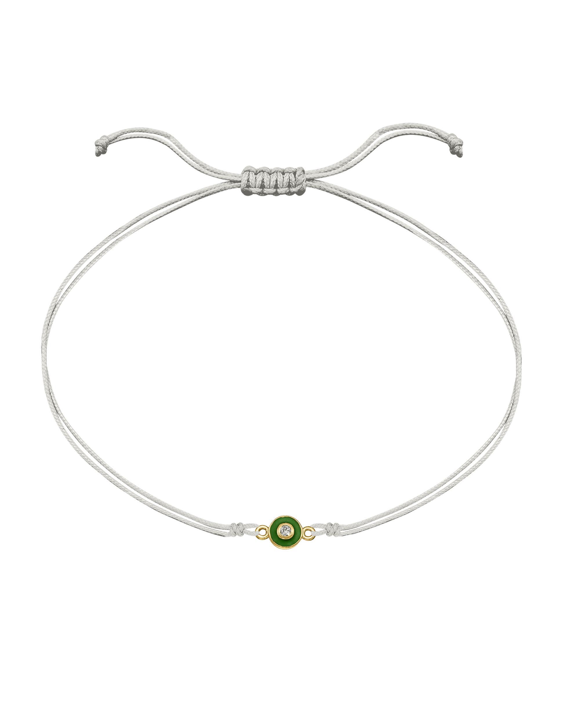 Diamond Evil Eye String Of Love - 14K Yellow Gold Bracelets 14K Solid Gold Pearl Green 