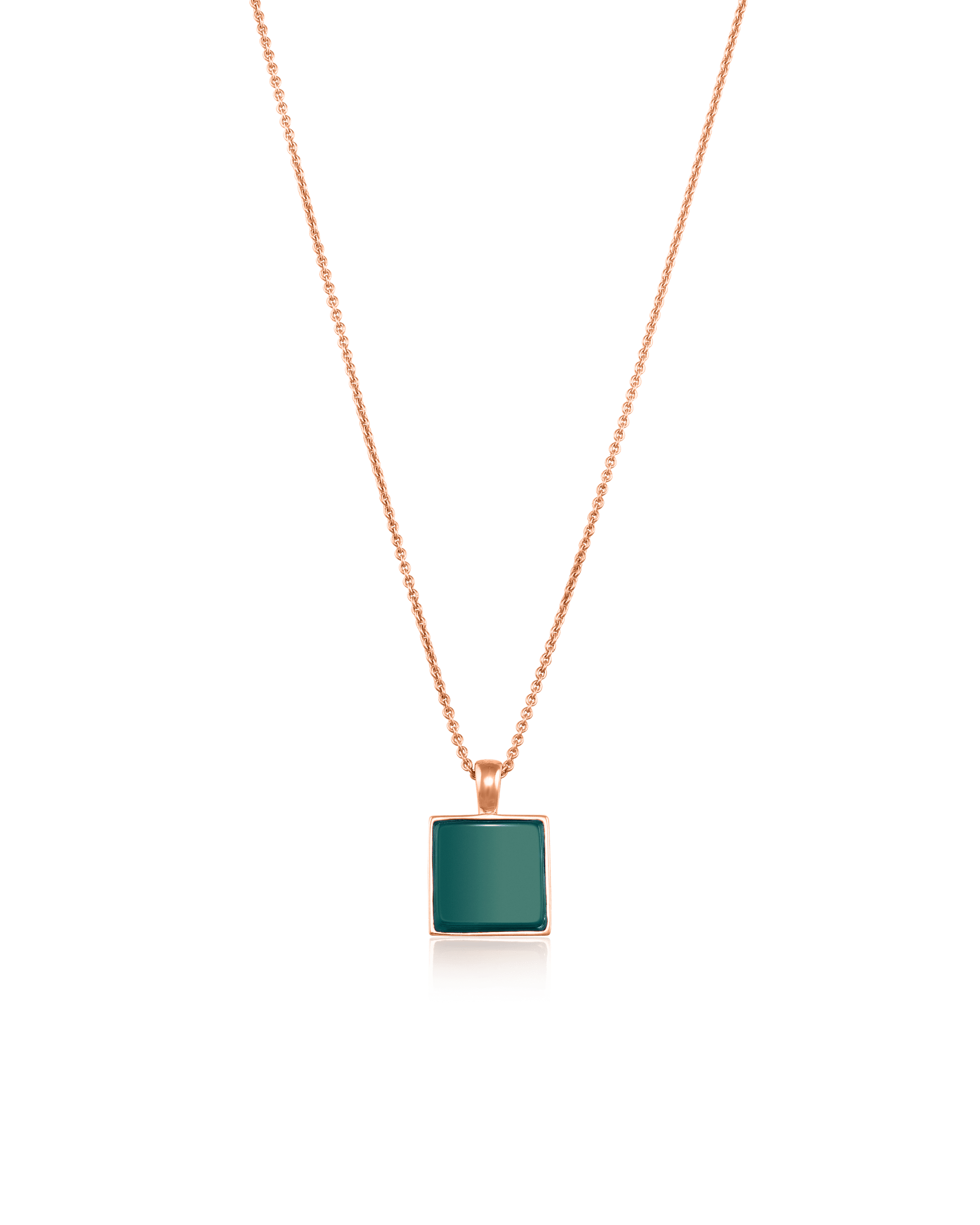 El Dorado Necklace - 18K Rose Vermeil Necklaces magal-dev Green Agate 22" 