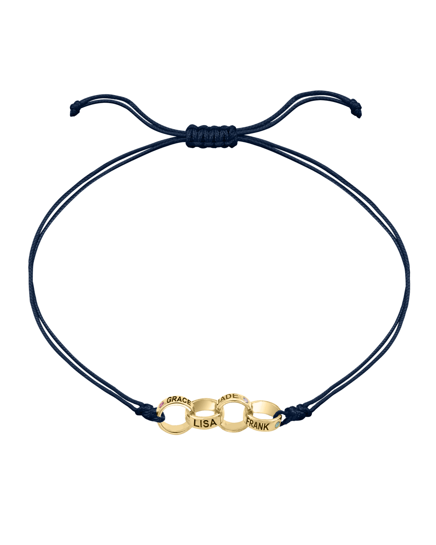 Engravable Links of Love - 18K Gold Vermeil Bracelets magal-dev 4 Navy Blue 
