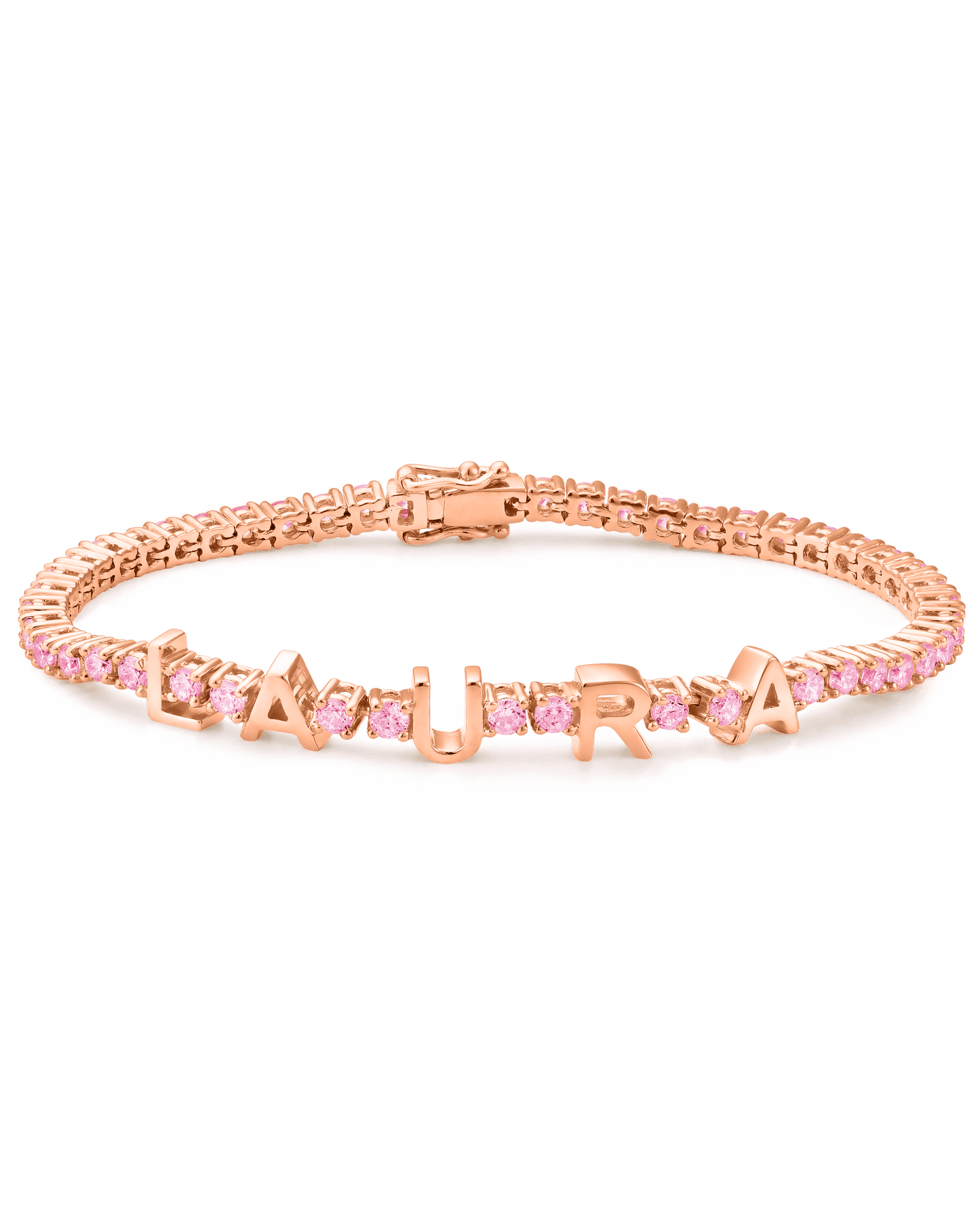 Evert Tennis Bracelet - 18K Rose Vermeil Bracelets magal-dev Light Pink 1 6"