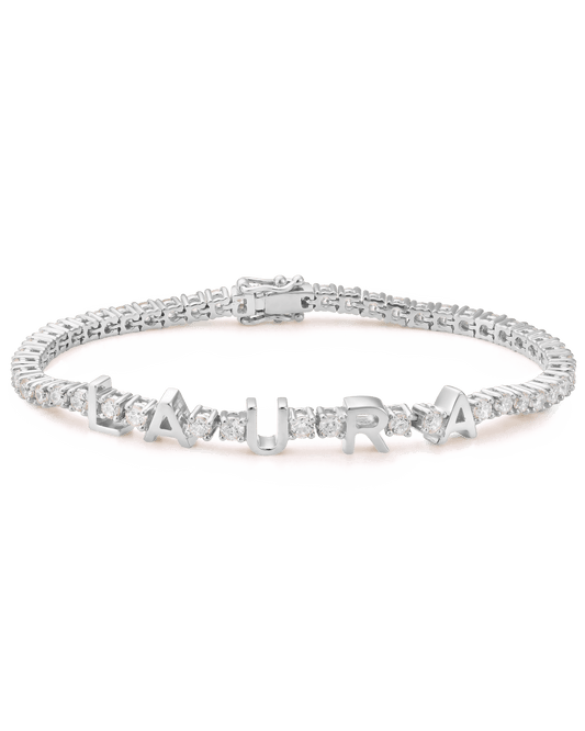 Evert Tennis Bracelet - 925 Sterling Silver Bracelets magal-dev White 1 6"