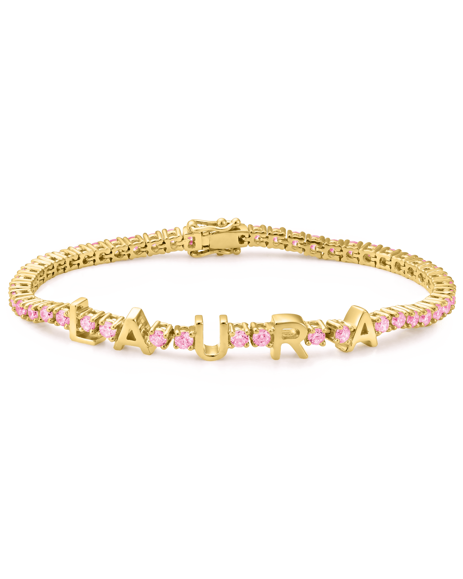 Evert Tennis Bracelet - 18K Gold Vermeil Bracelets magal-dev Light Pink 1 6"