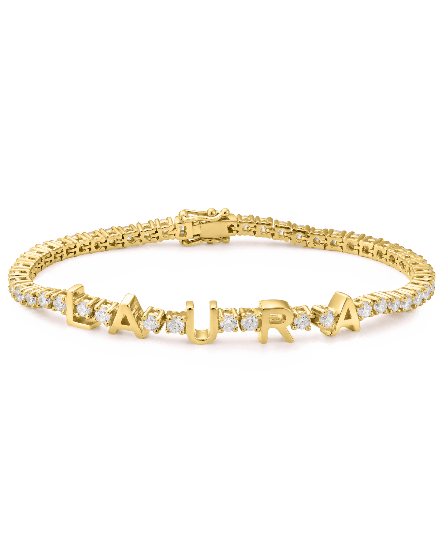 Evert Tennis Bracelet - 18K Gold Vermeil Bracelets magal-dev White 1 6"